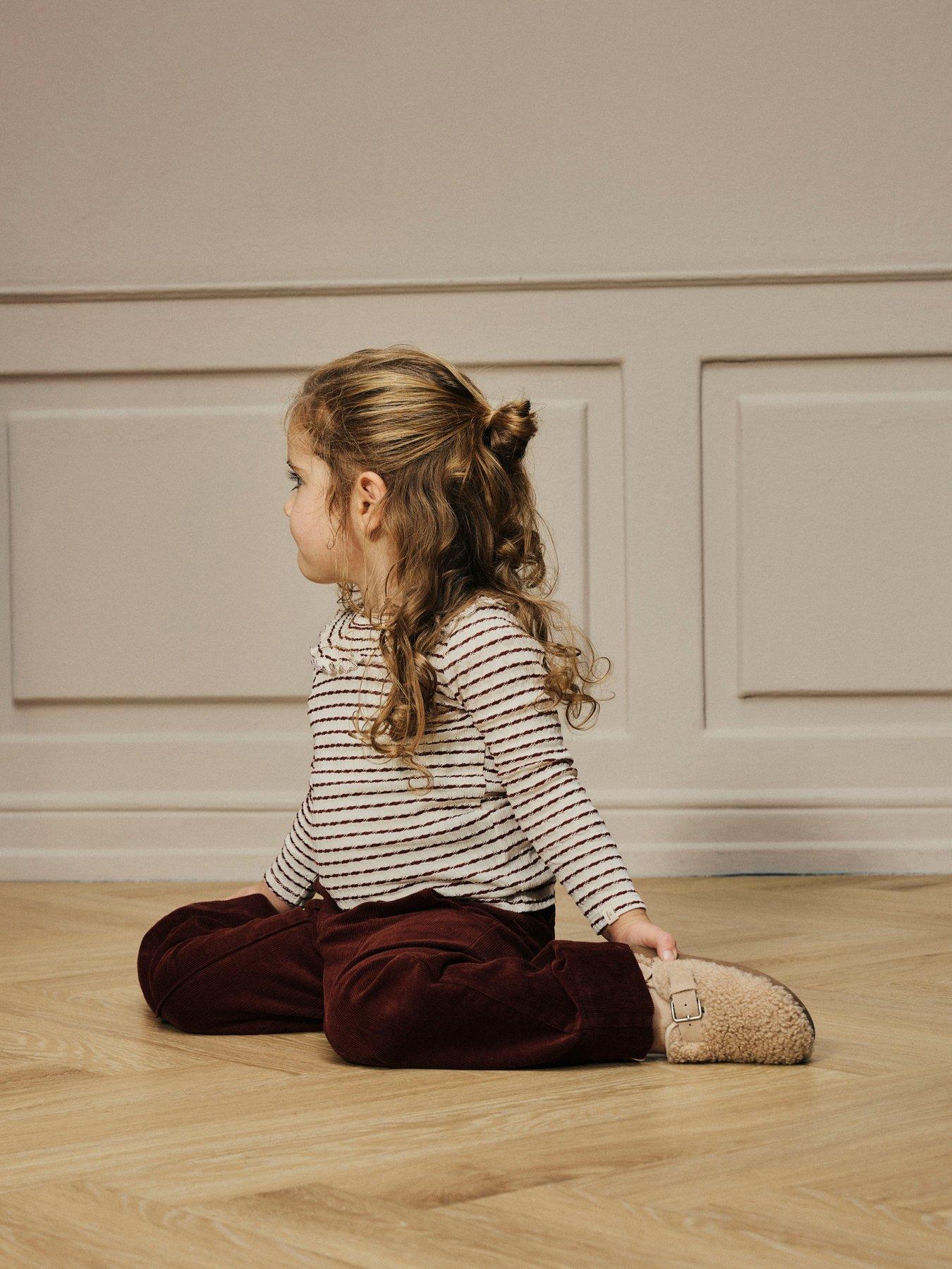  image of lil-atelier-mini-girls-cord-trousers-dark-red