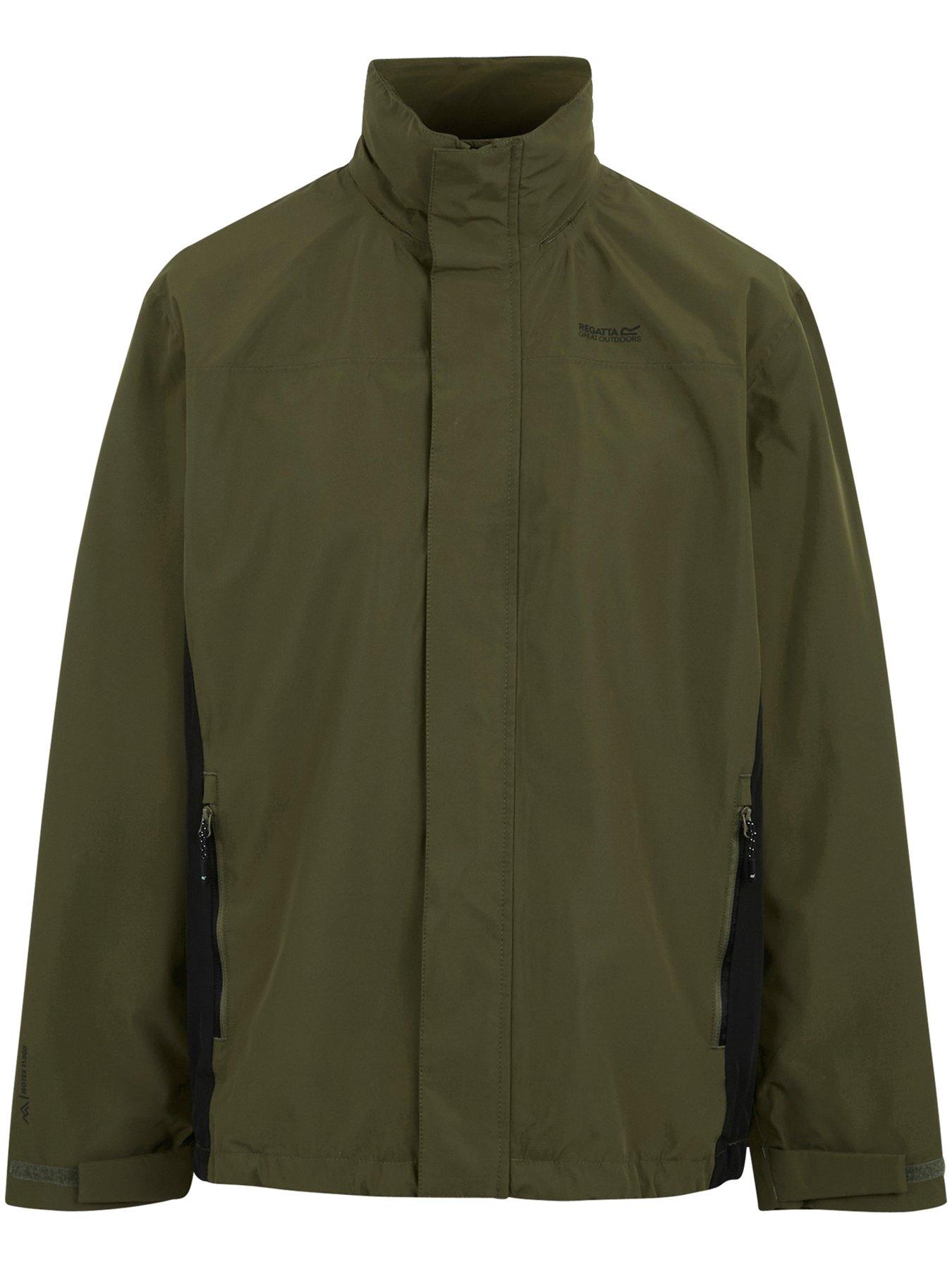  image of regatta-mens-matt-ii-waterproof-shell-jacket-green