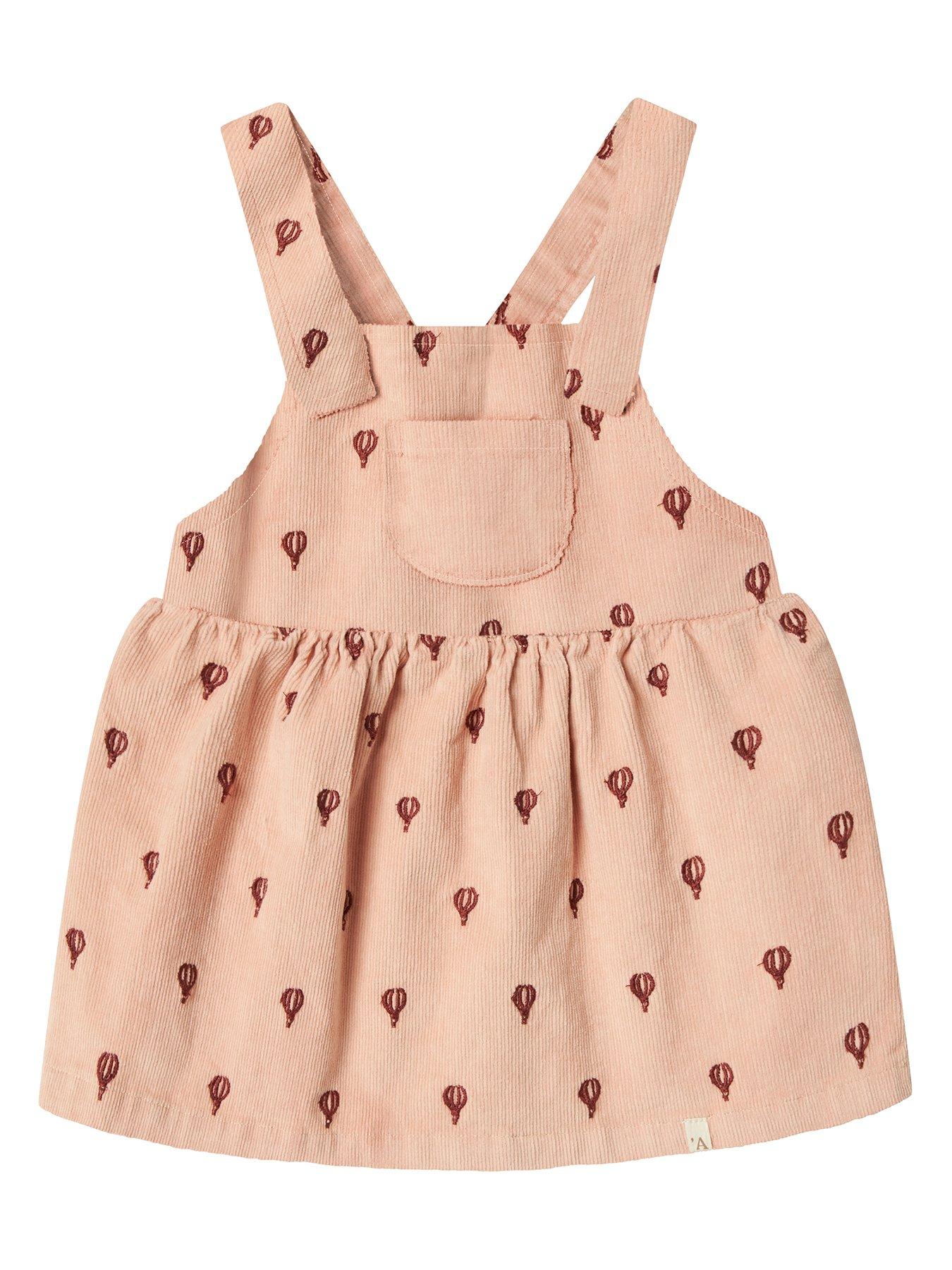Lil Atelier Baby Girls Hot Air Balloon Cord Pinny Dress - Light Pink