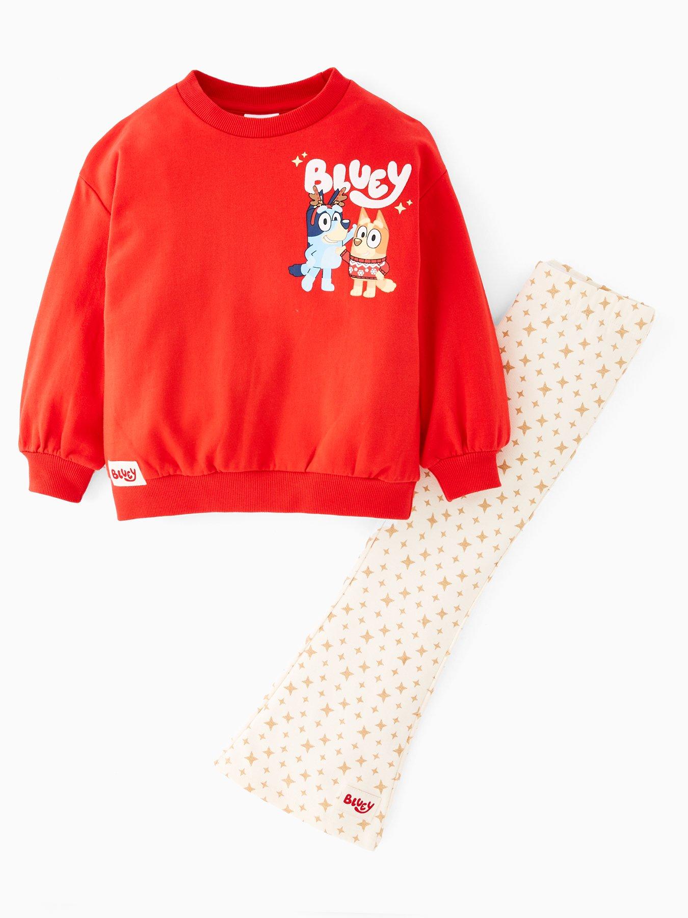 back image of bluey-christmas-legging-set-red