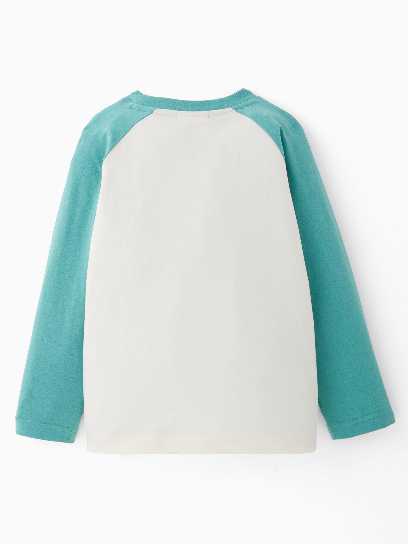 back image of bluey-raglan-t-shirts-green