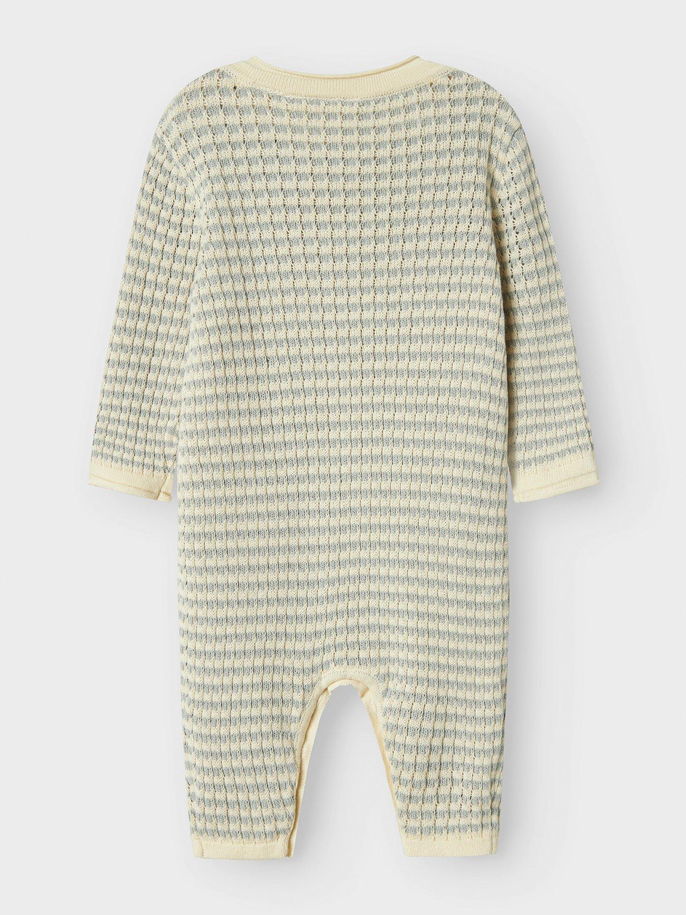 Image 3 of 6 of Lil Atelier Baby Boys Textured Knitted Romper - Grey