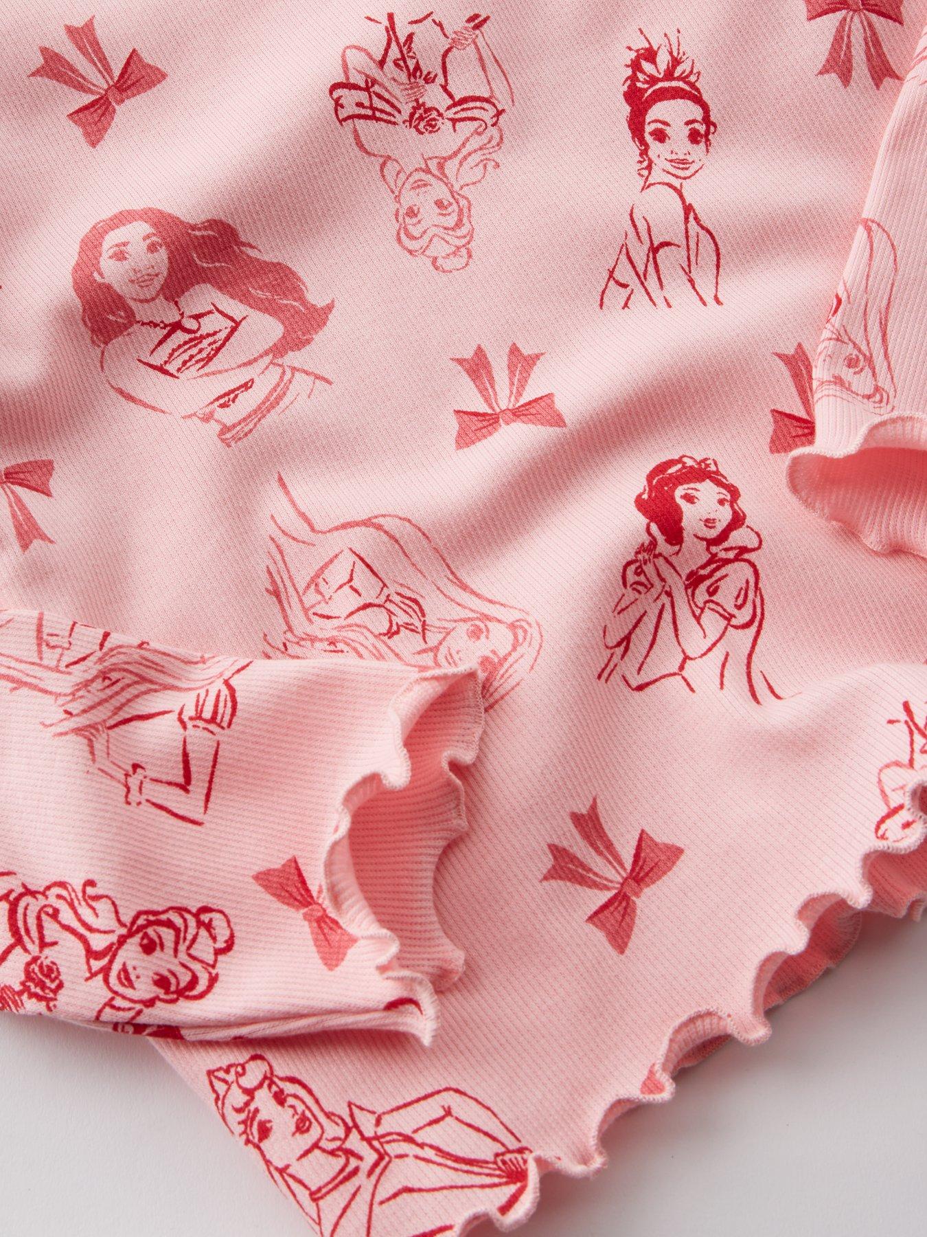 image of disney-princess-all-over-print-ribbed-pyjamas-pink