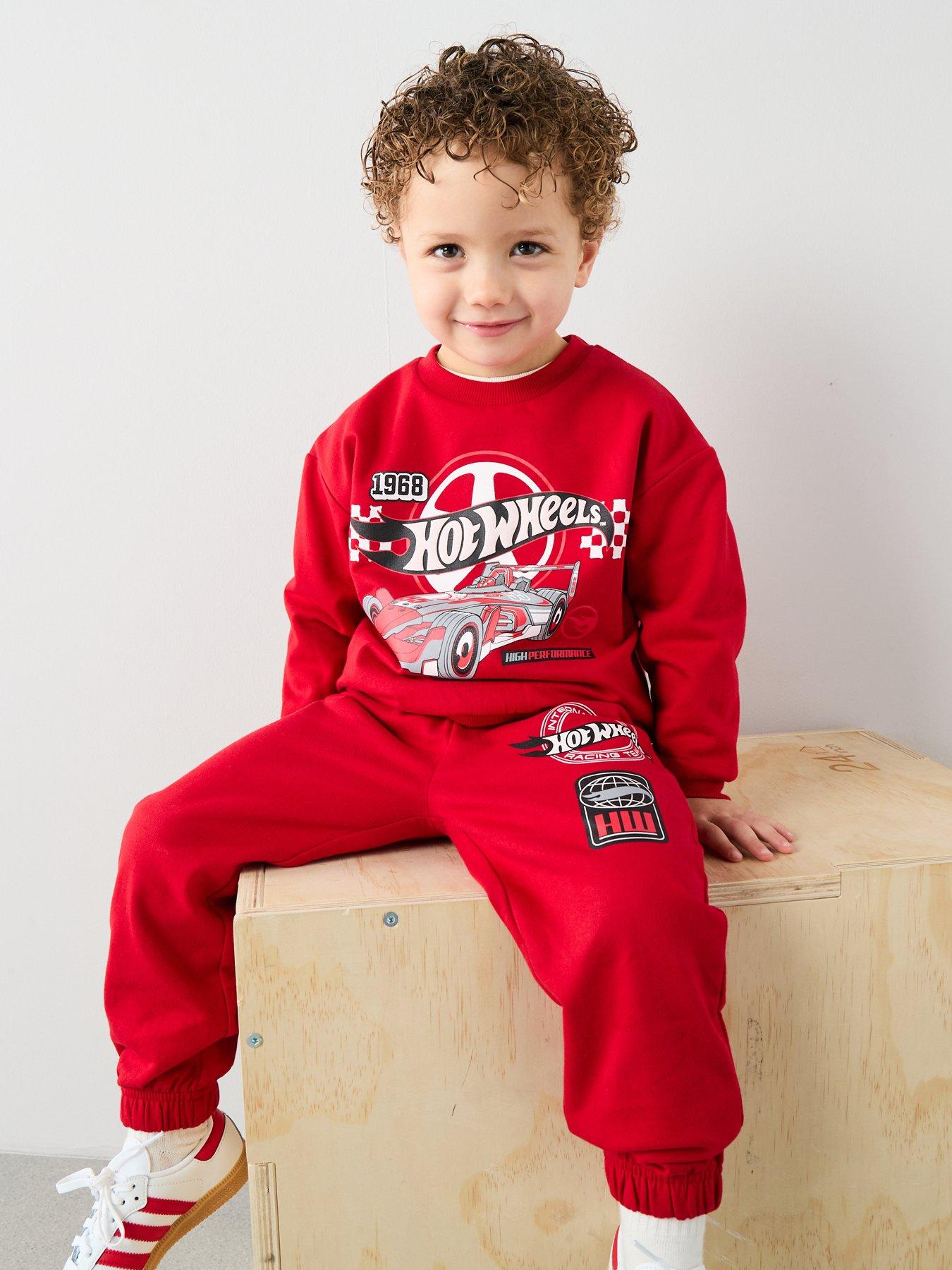  image of hot-wheels-sweat-set-red