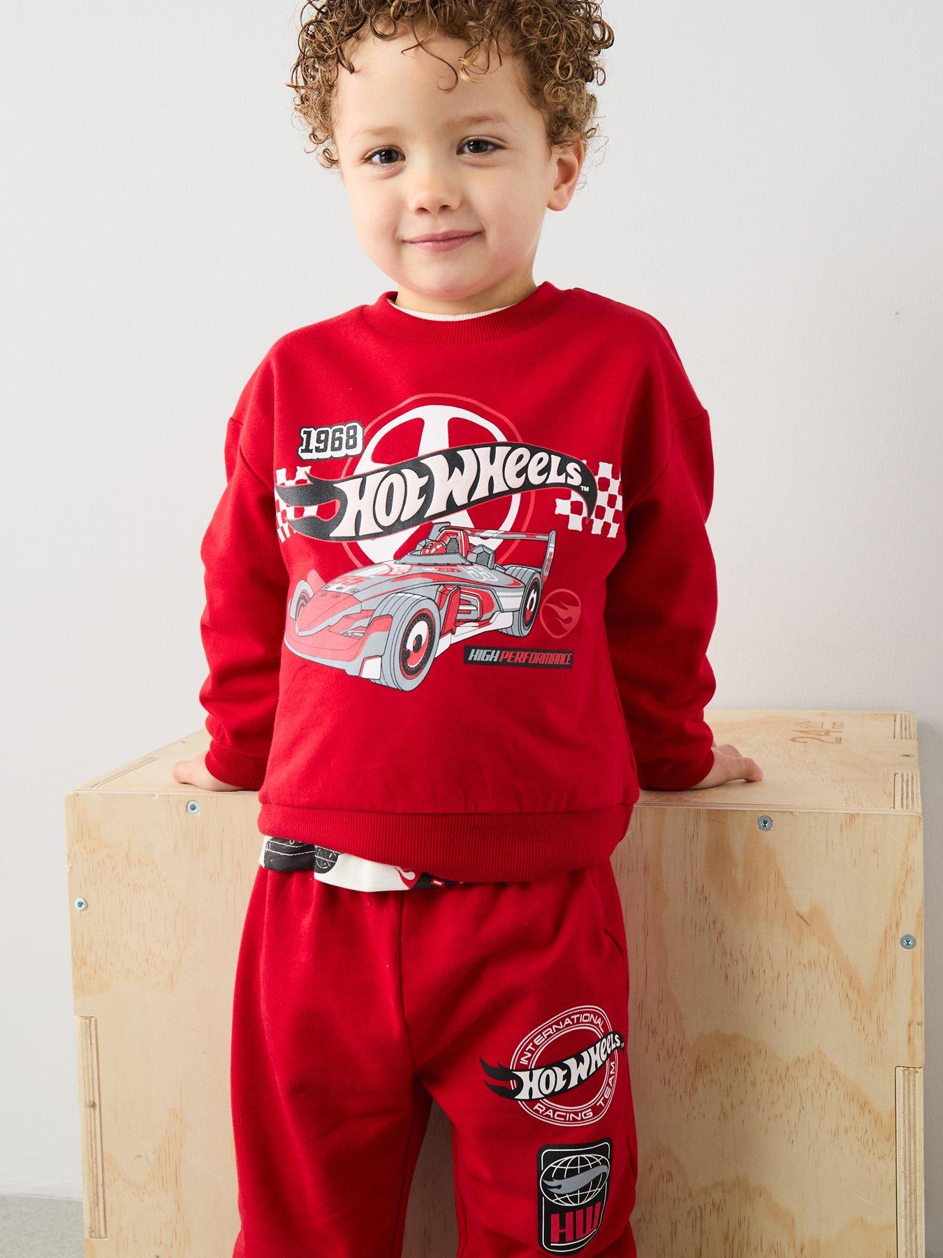  image of hot-wheels-sweat-set-red