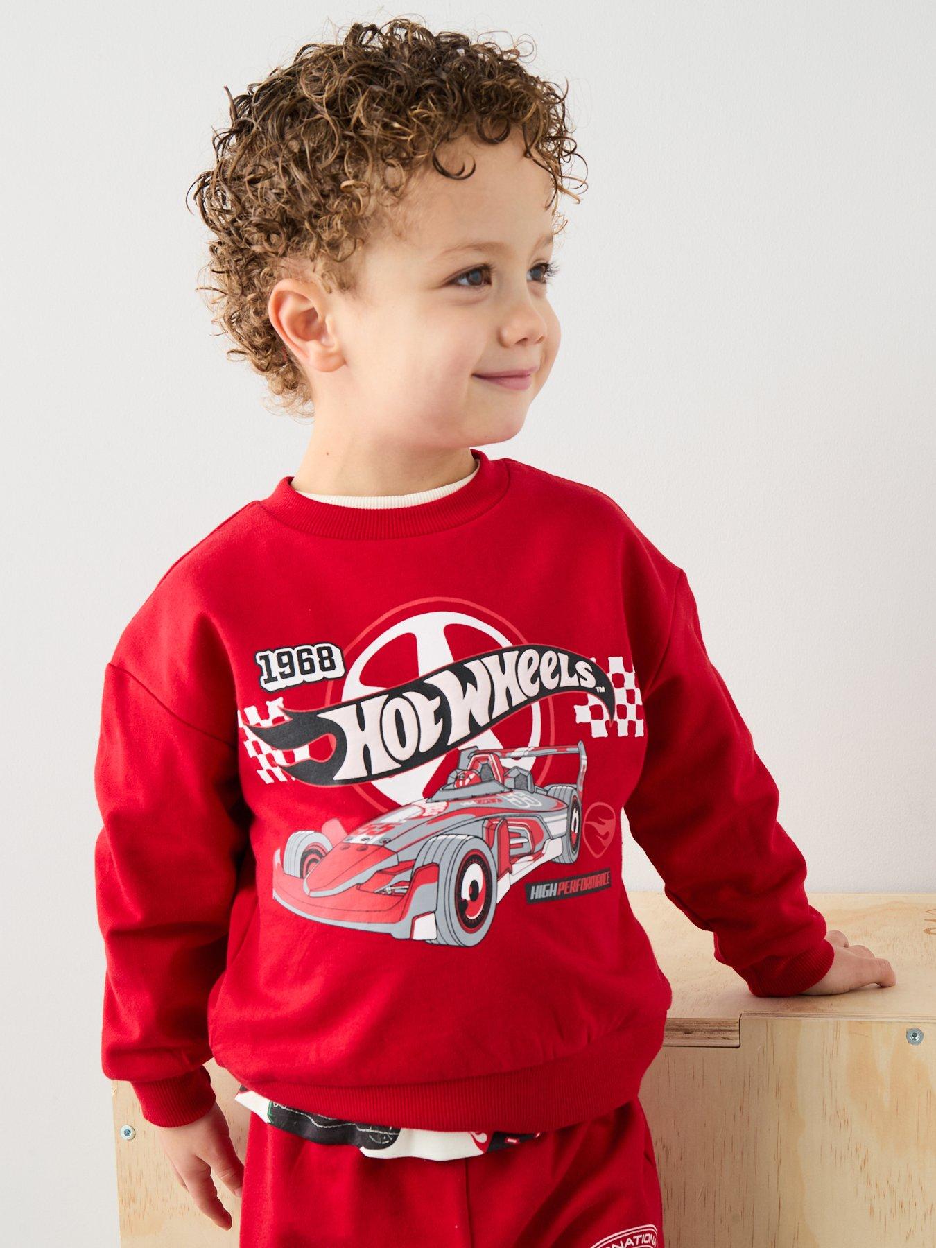  image of hot-wheels-sweat-set-red