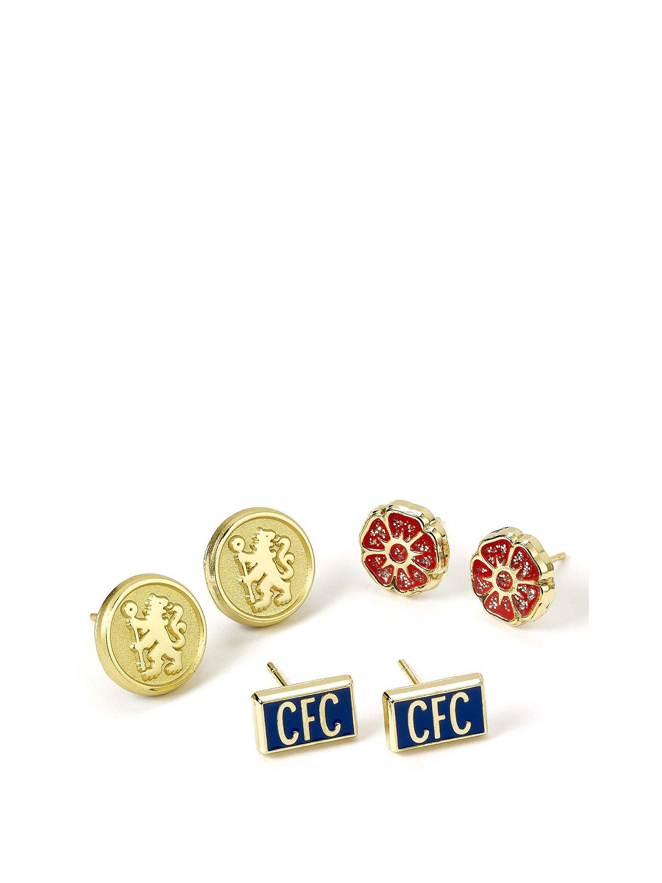 Image 1 of 3 of Chelsea Football Club Set of 3 Stud Earrings