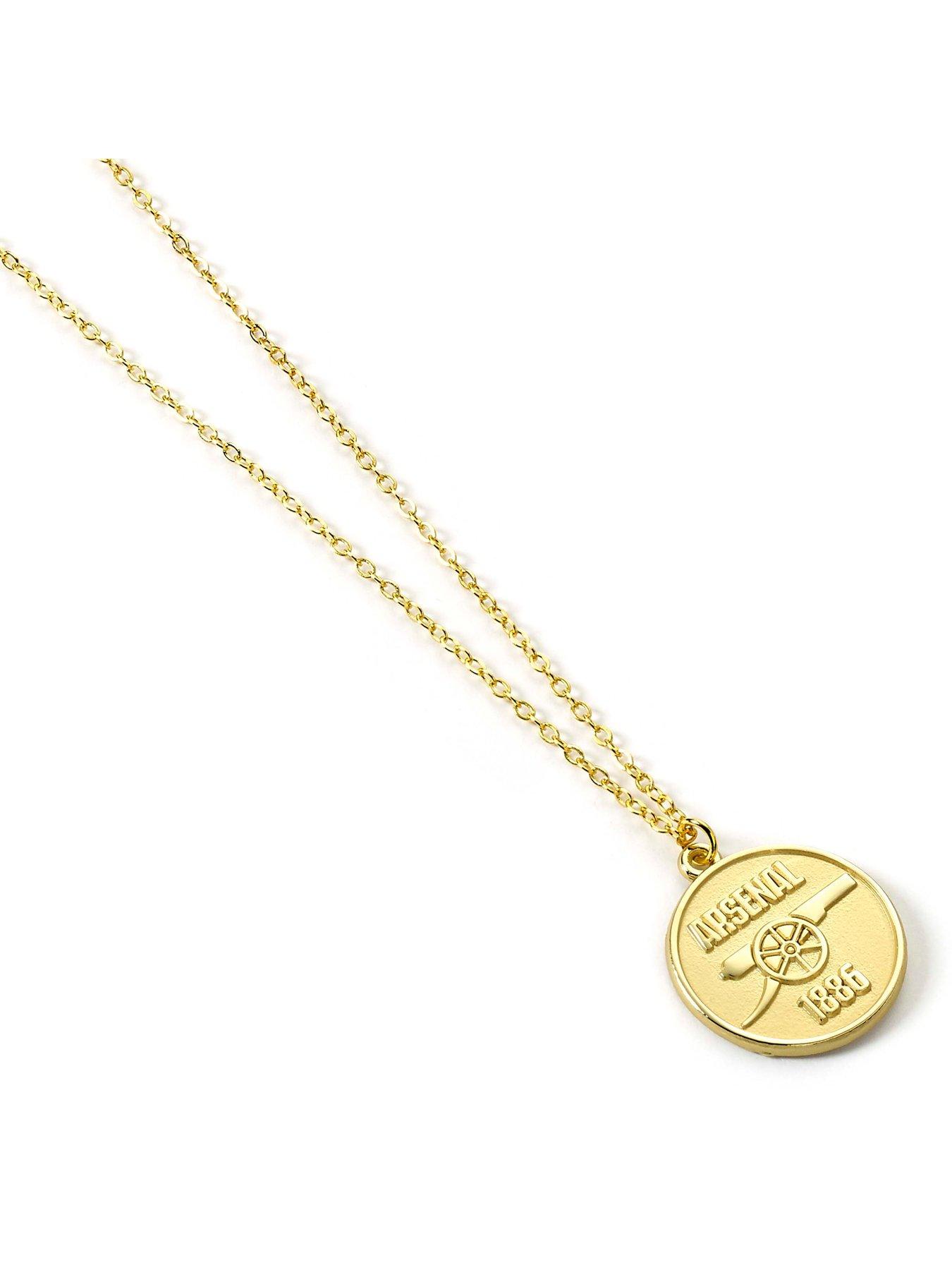  image of arsenal-football-club-gold-tone-crest-necklace