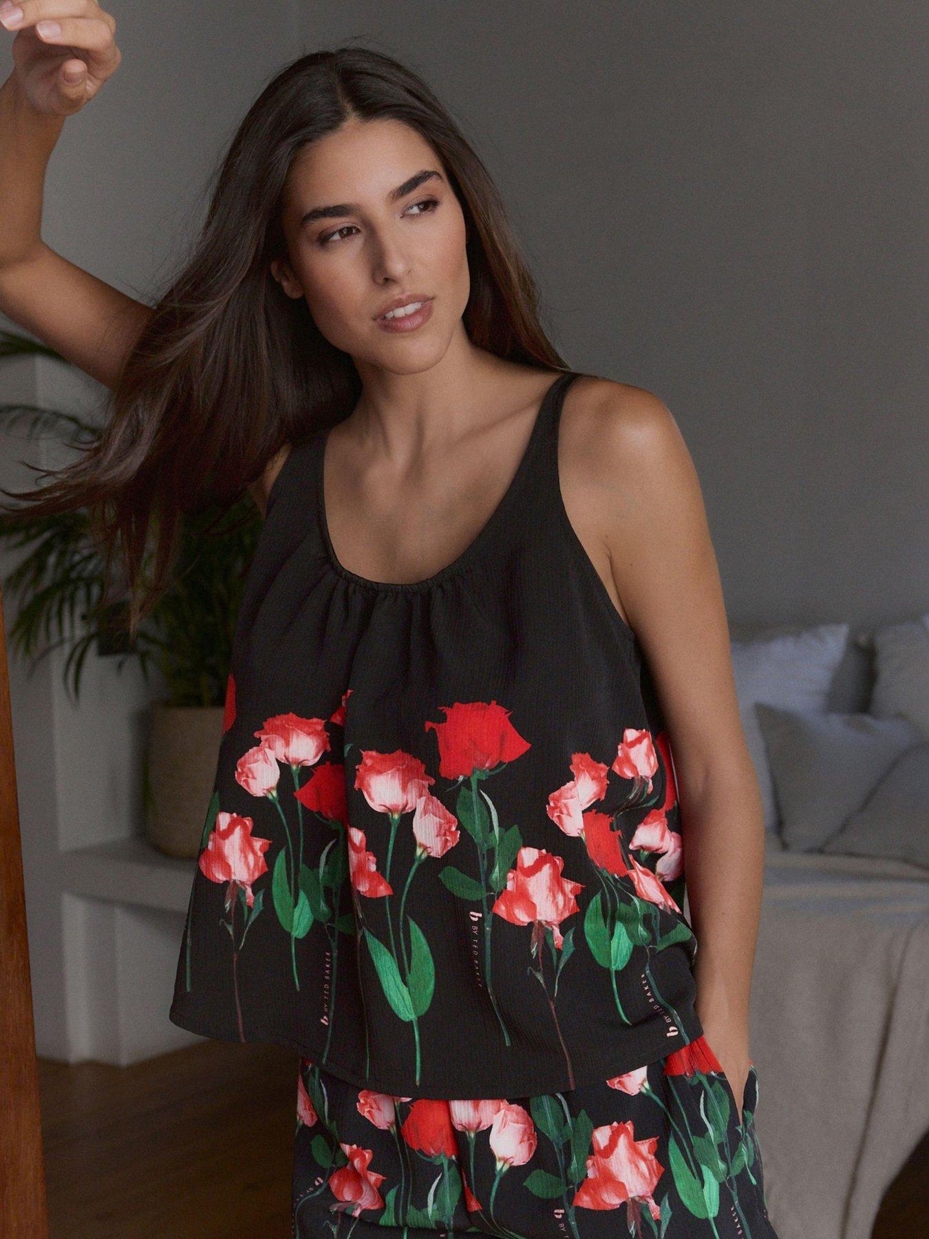 Image 1 of 6 of B By Ted Baker Ted Baker May Roses Vest Set - Black