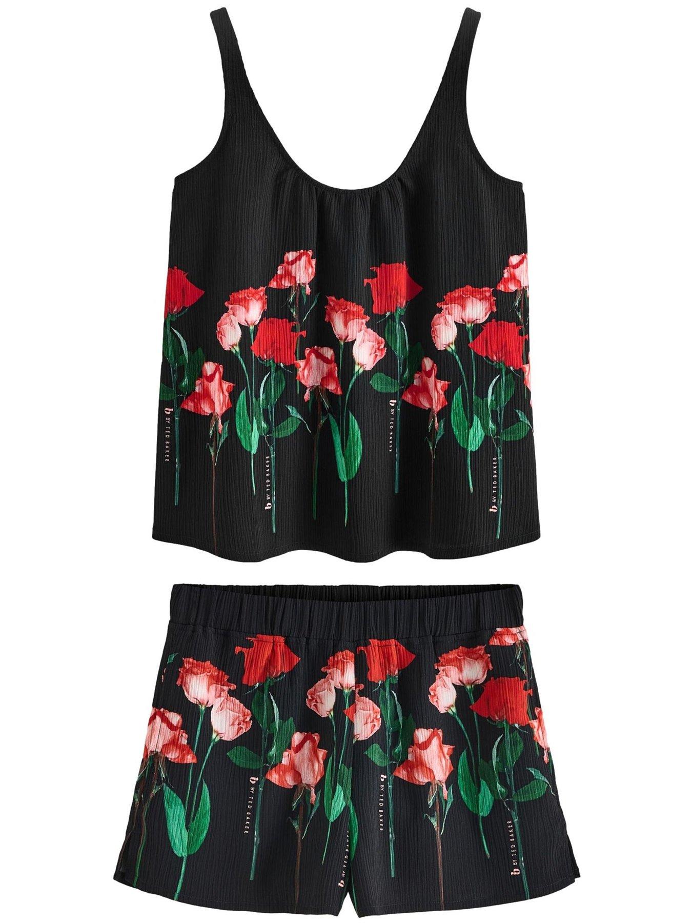 Image 5 of 6 of B By Ted Baker Ted Baker May Roses Vest Set - Black