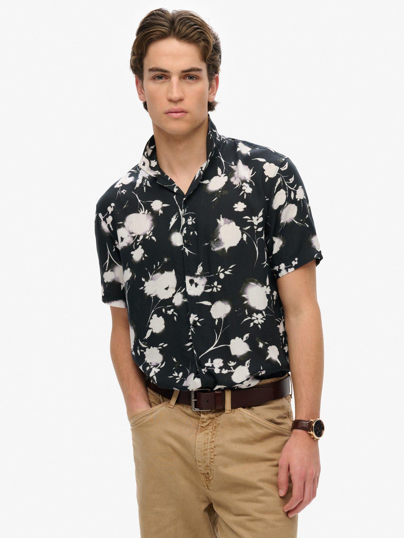  image of superdry-short-sleeve-printed-shirt-black