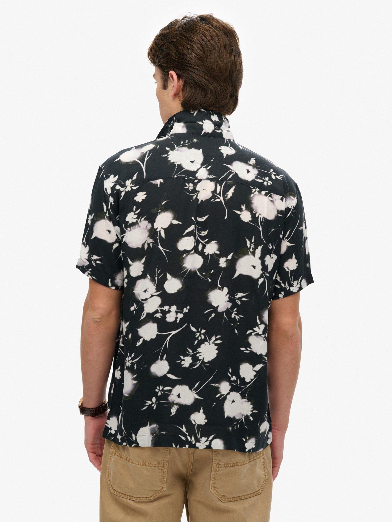 stillFront image of superdry-short-sleeve-printed-shirt-black
