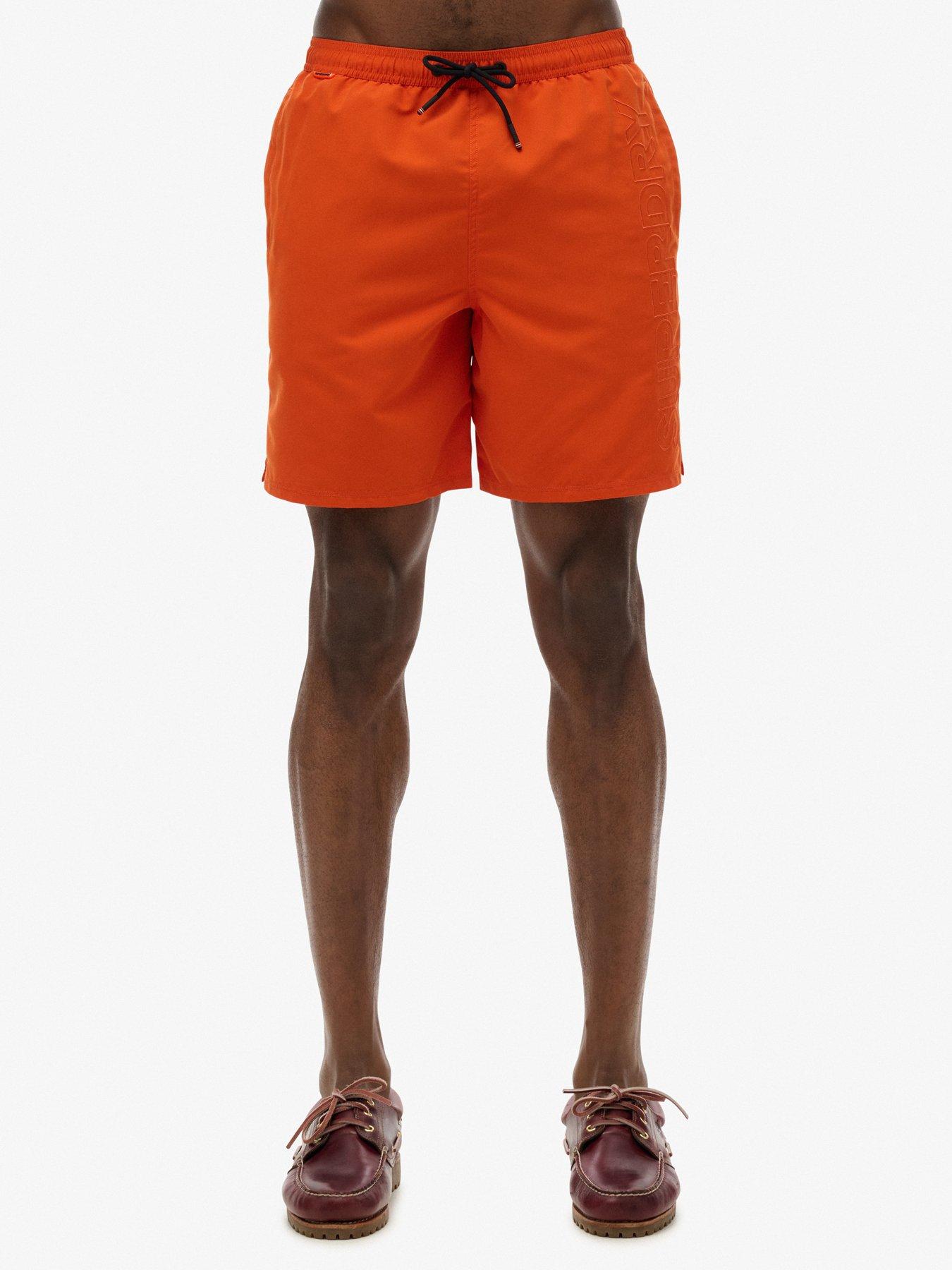 Superdry Premium Embroidered 17-inch Swim Shorts Orange
