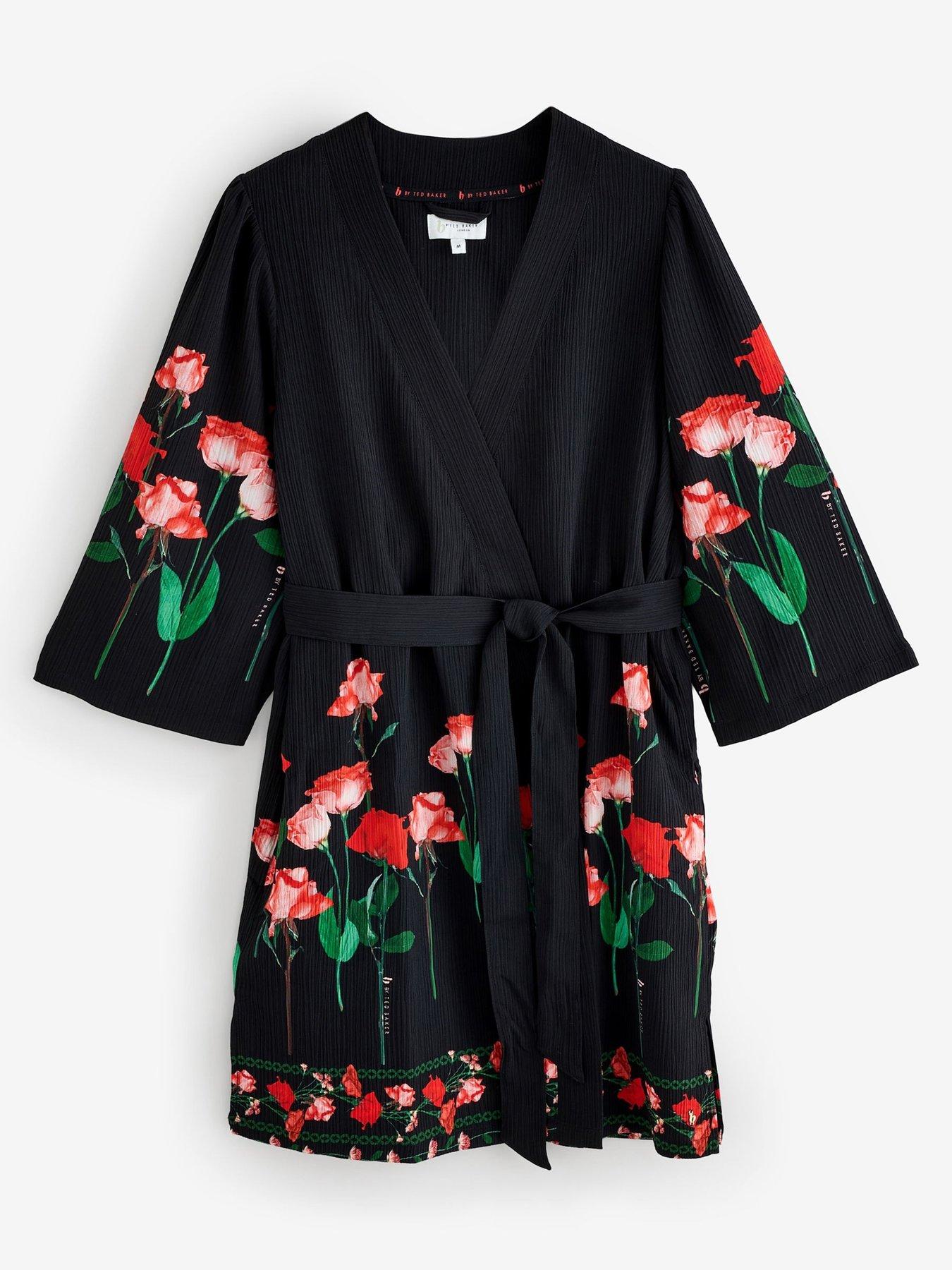 B By Ted Baker Ted Baker May Roses Robe - Black | Littlewoods
