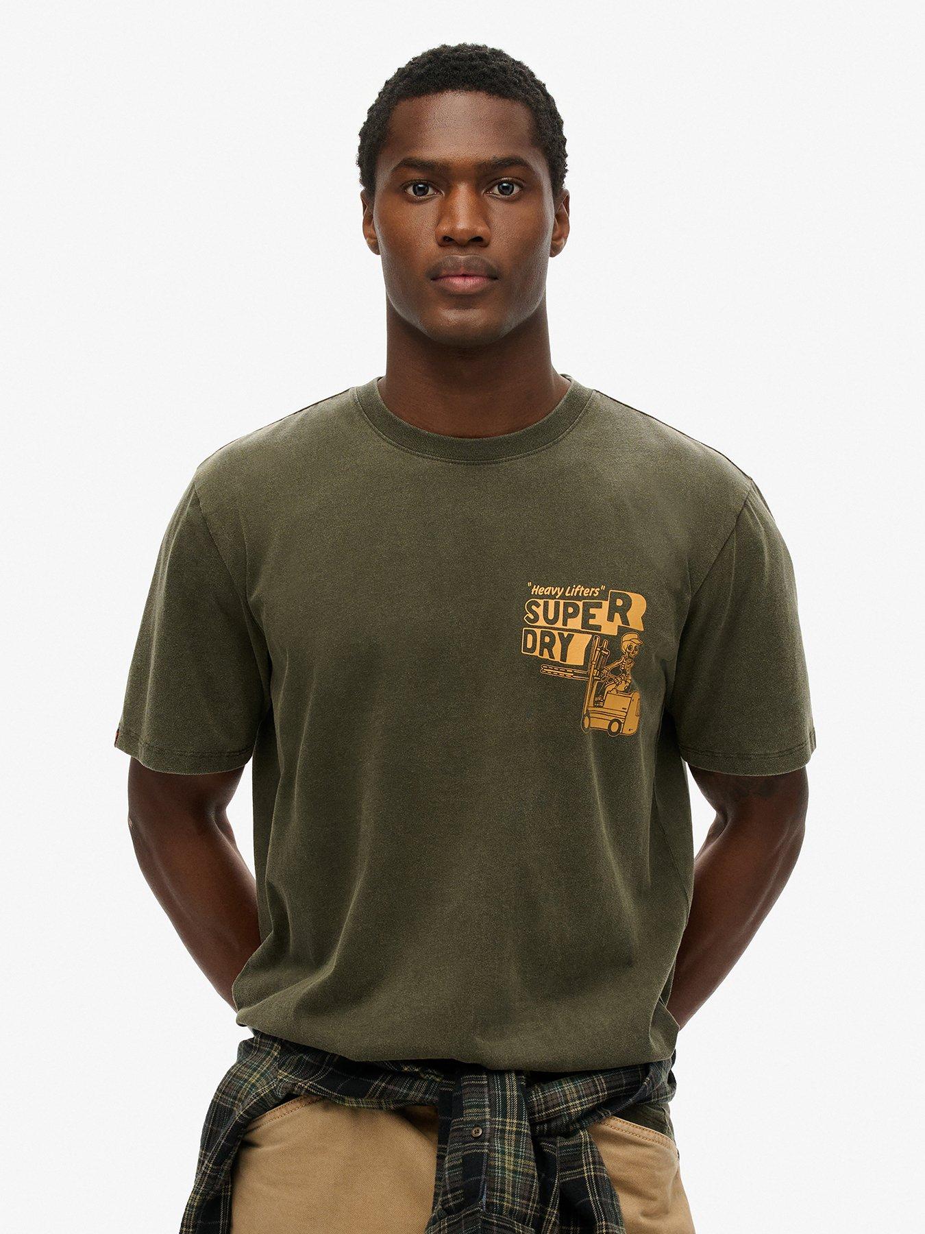 Superdry Trade Tools Graphic Backprint Loose Fit T-Shirt - Khaki