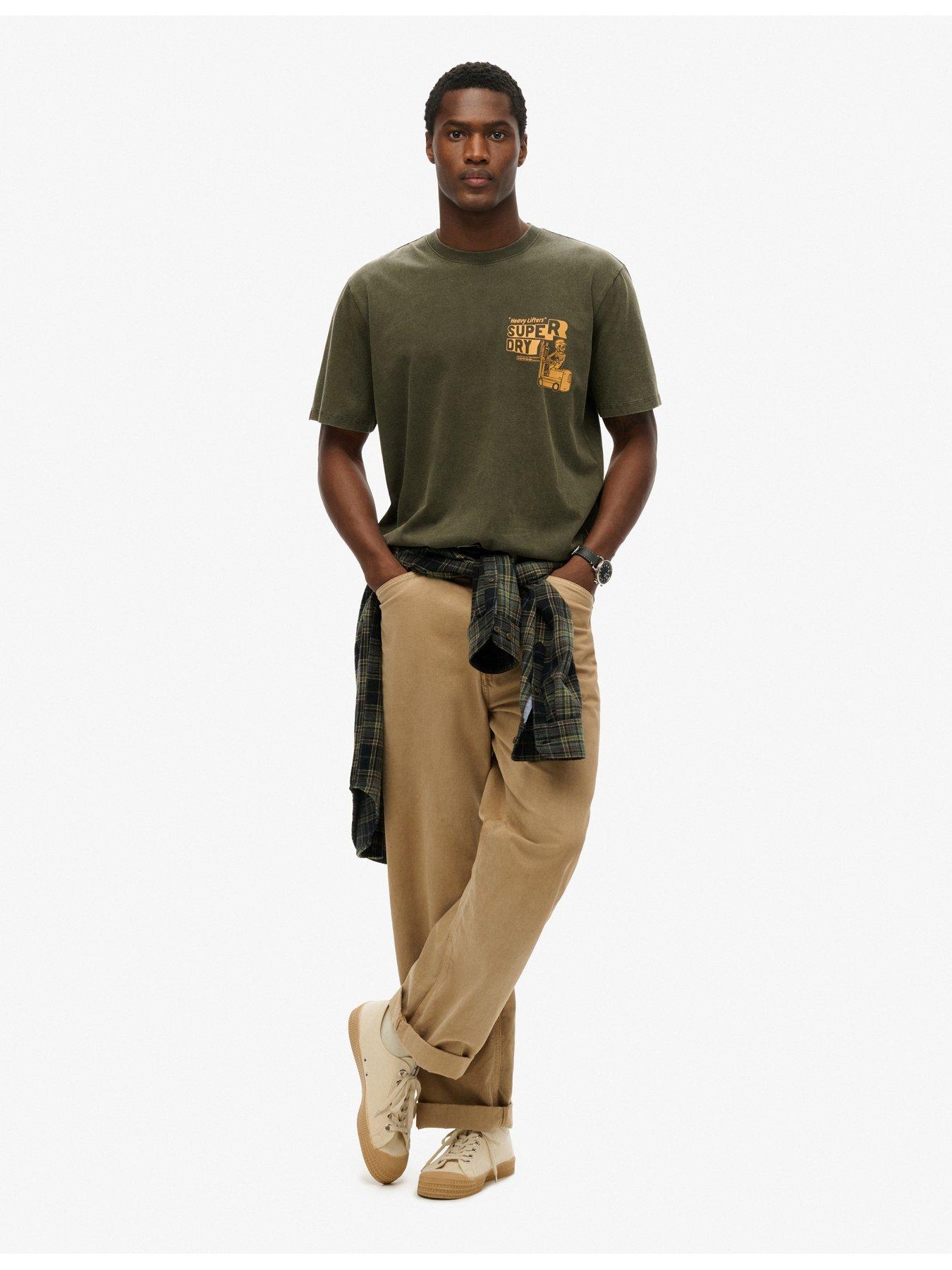  image of superdry-trade-tools-graphic-backprint-loose-fit-t-shirt-khaki
