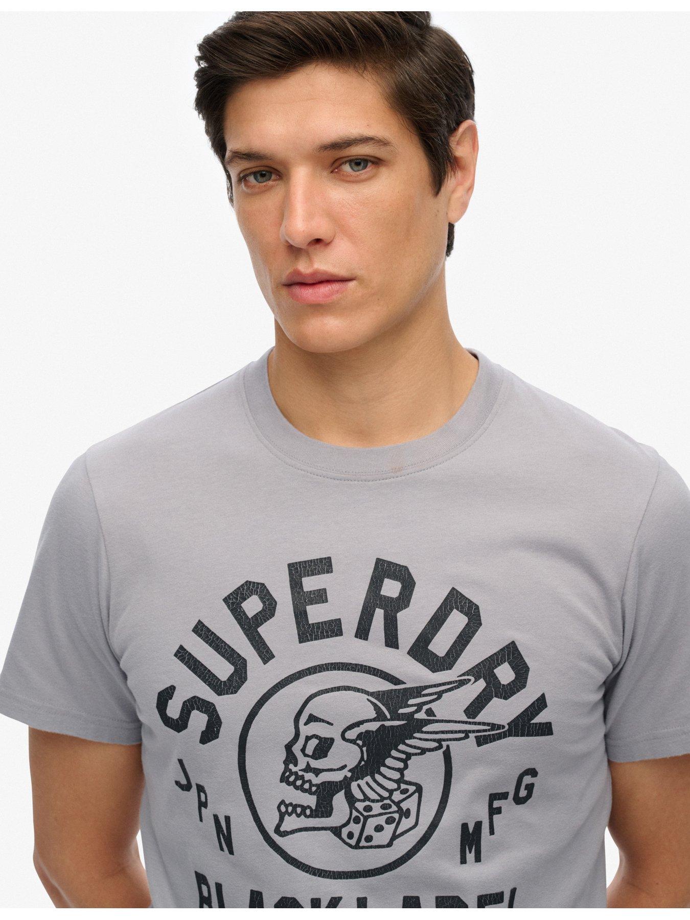  image of superdry-black-label-logo-t-shirt-grey