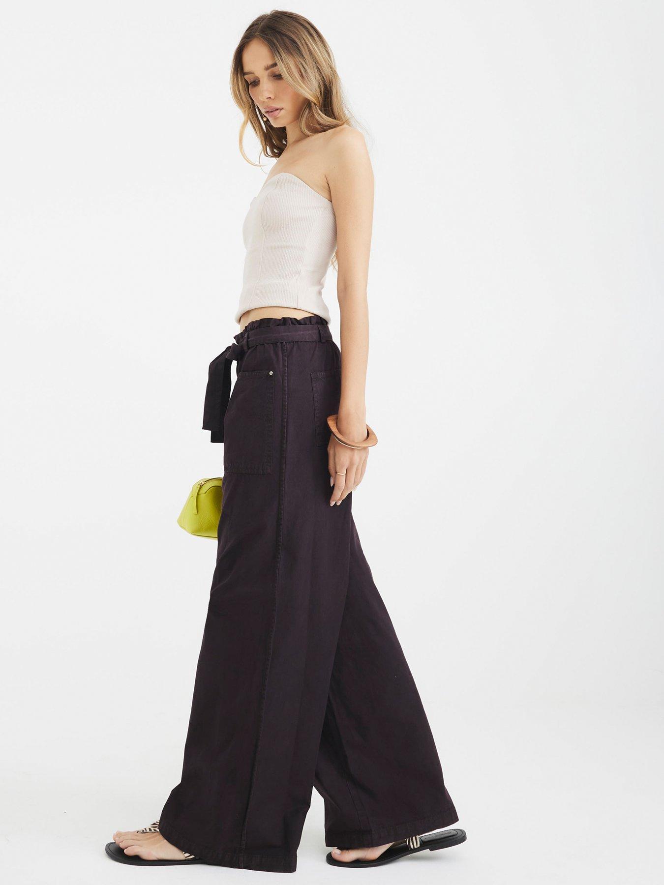 Image 3 of 4 of River Island Petra Paperbag Trouser - Brown