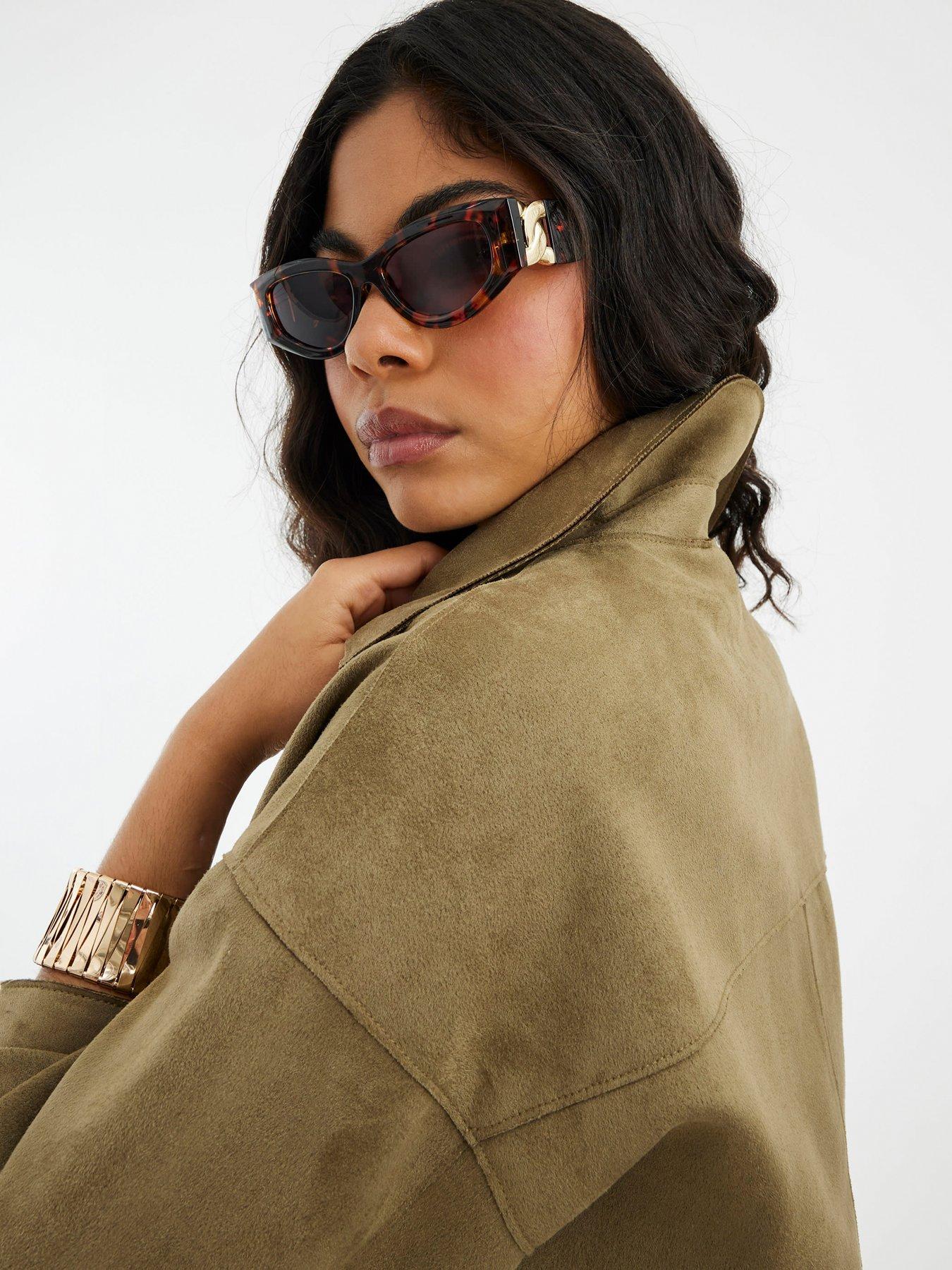 Image 2 of 6 of River Island Suedette Overshirt - Green