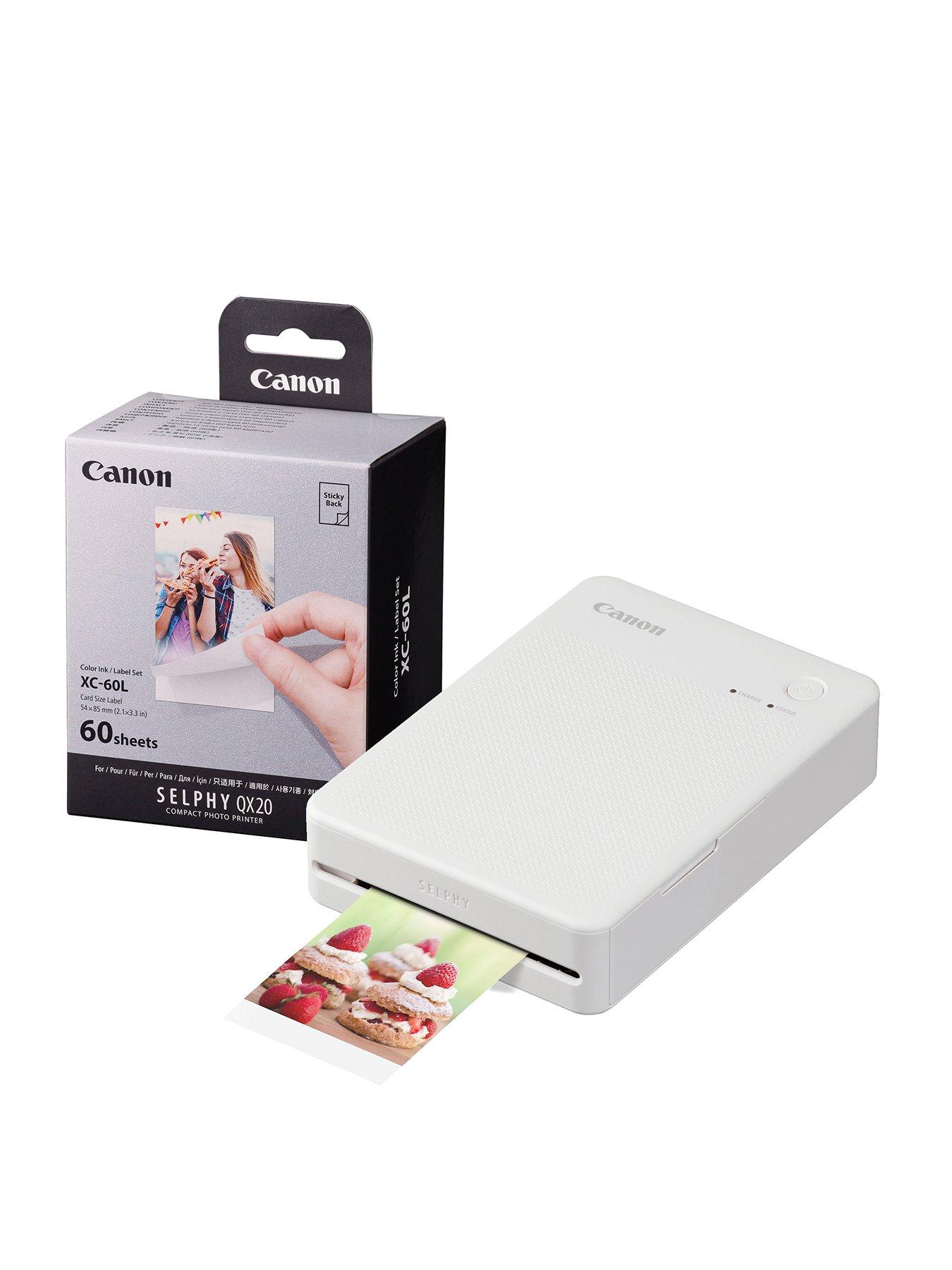 Canon Selphy QX20 Instant Photo Printer Including 60 Shot Print Media - Sand White