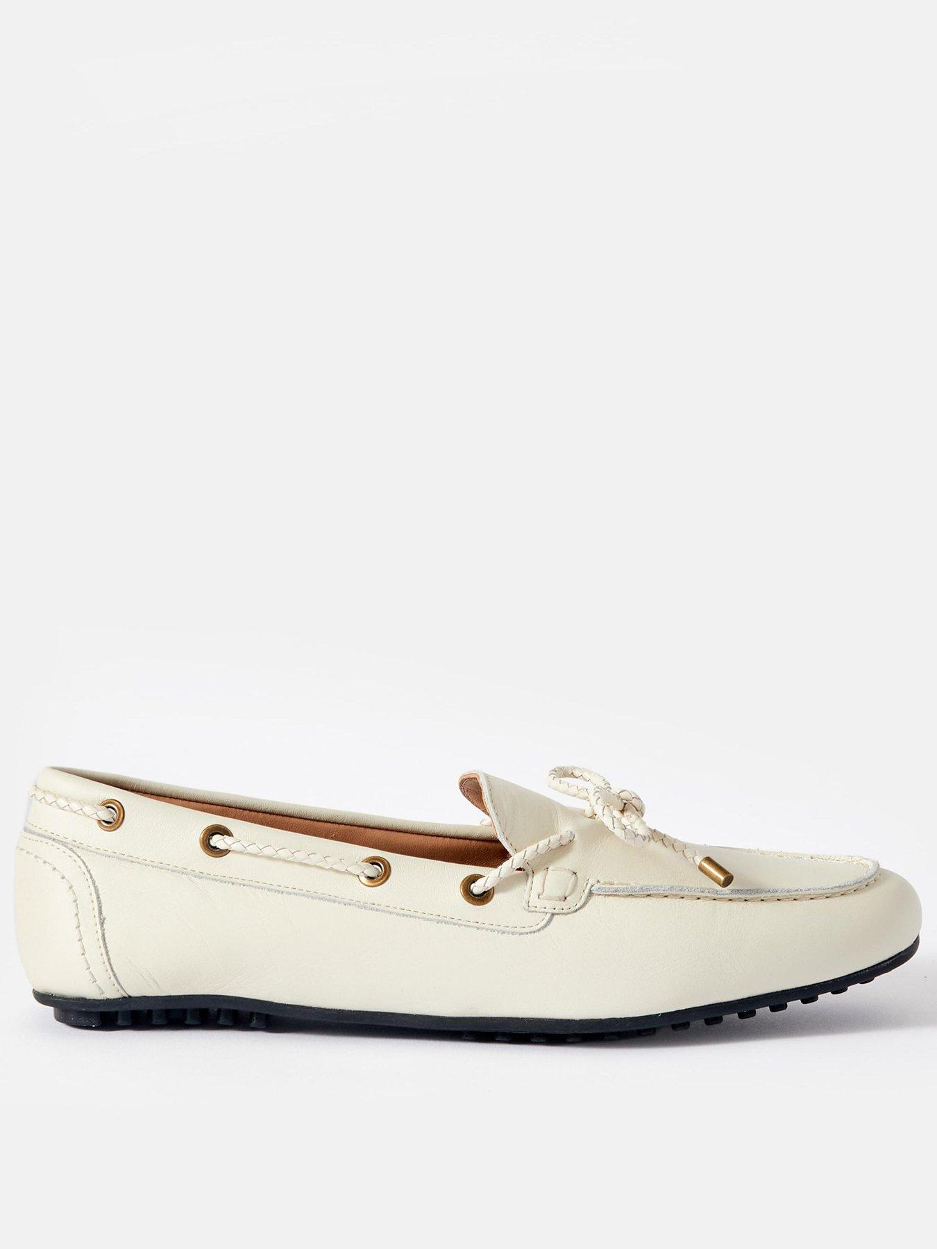 front image of mint-velvet-sally-cream-boat-shoe