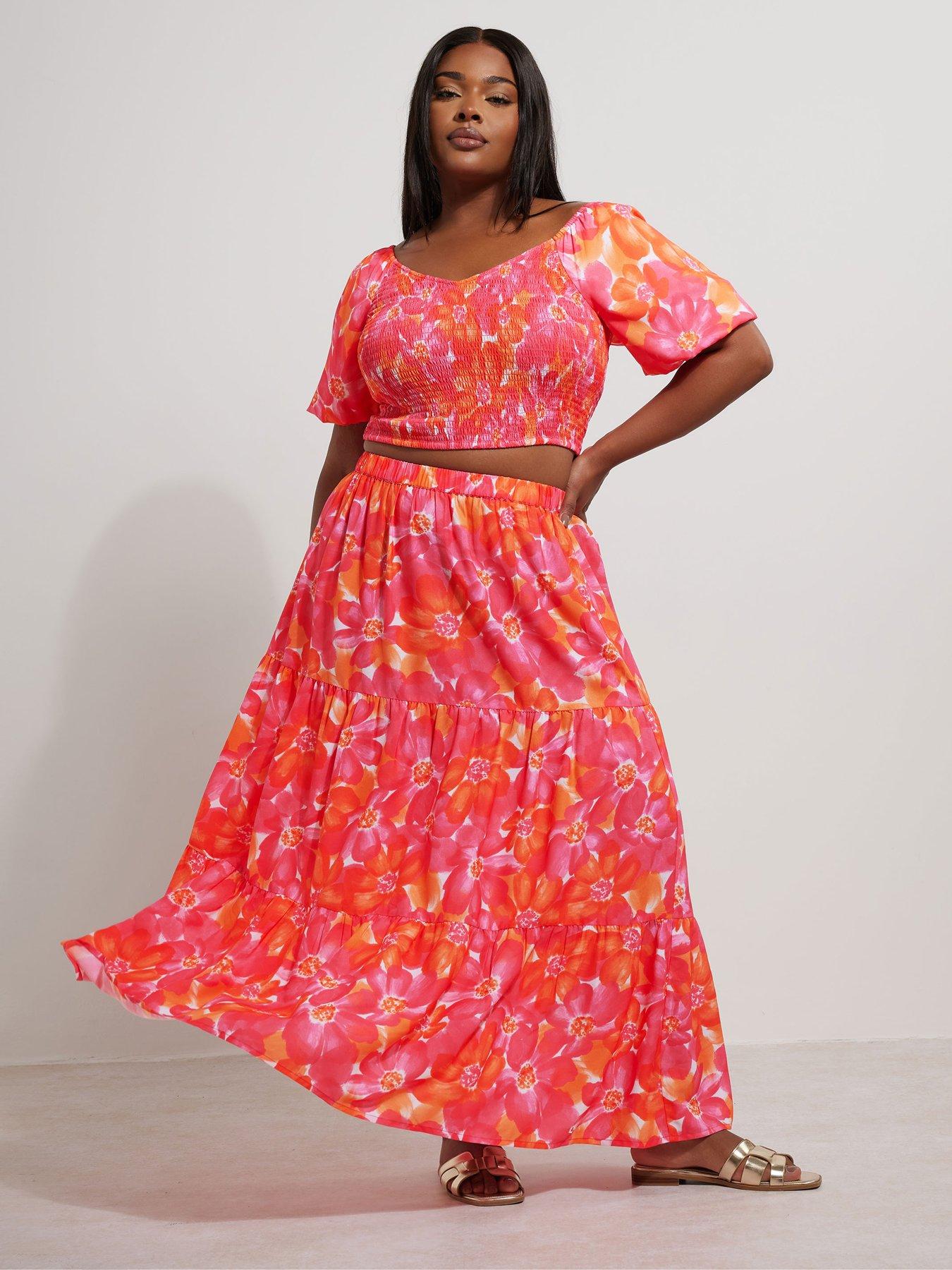  image of yours-curve-crop-shirred-top-pink