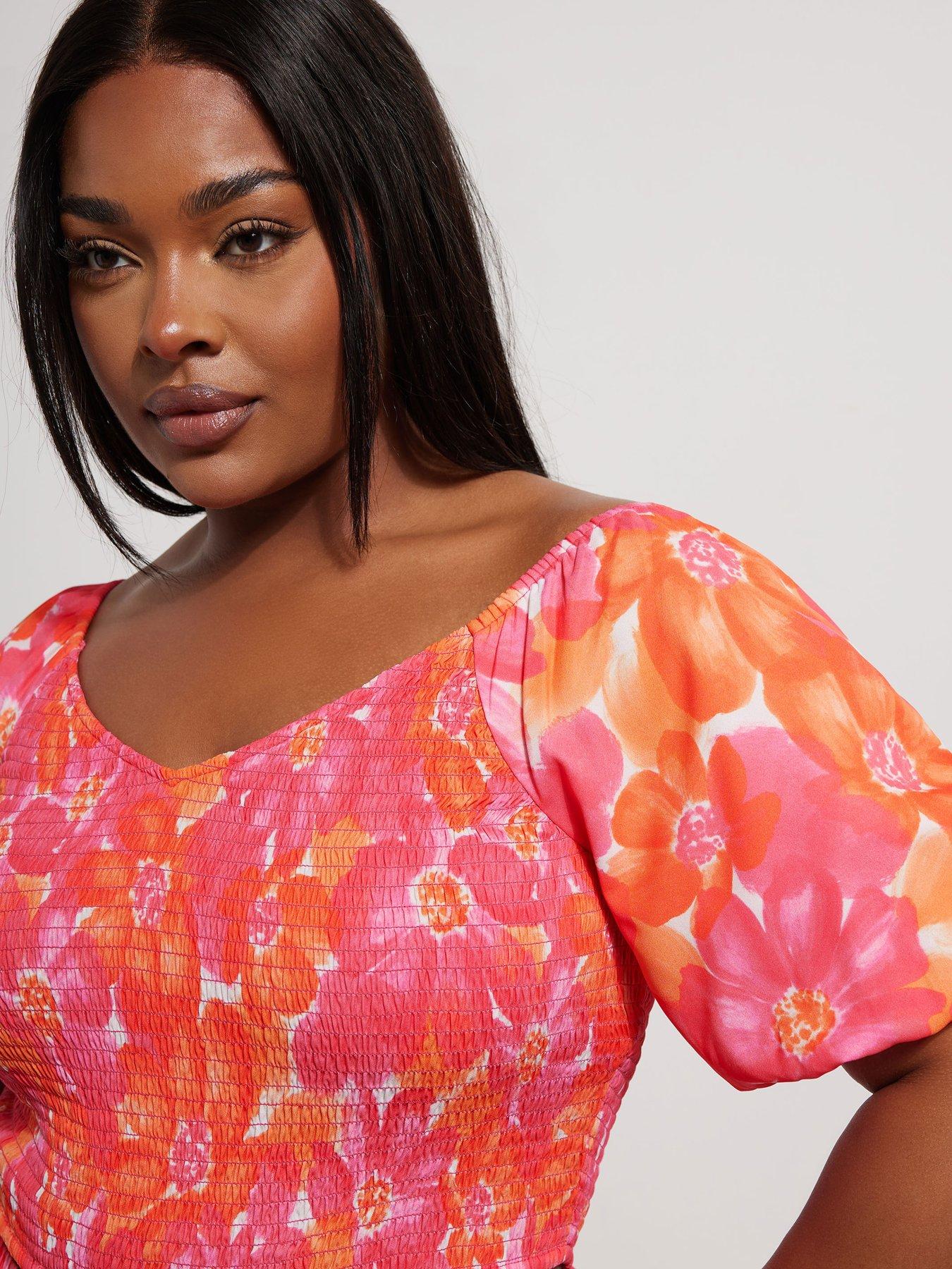  image of yours-curve-crop-shirred-top-pink
