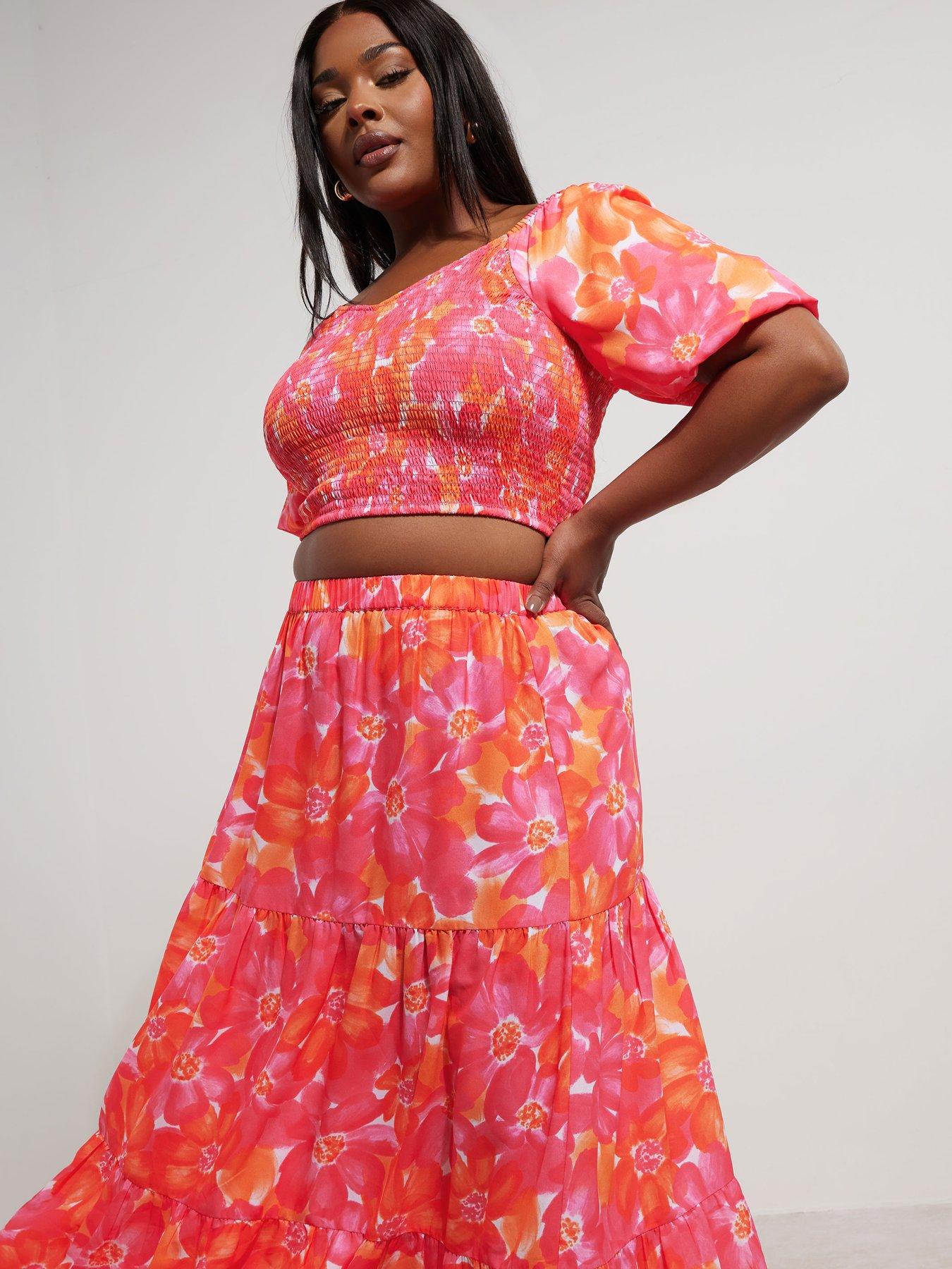  image of yours-curve-crop-shirred-top-pink