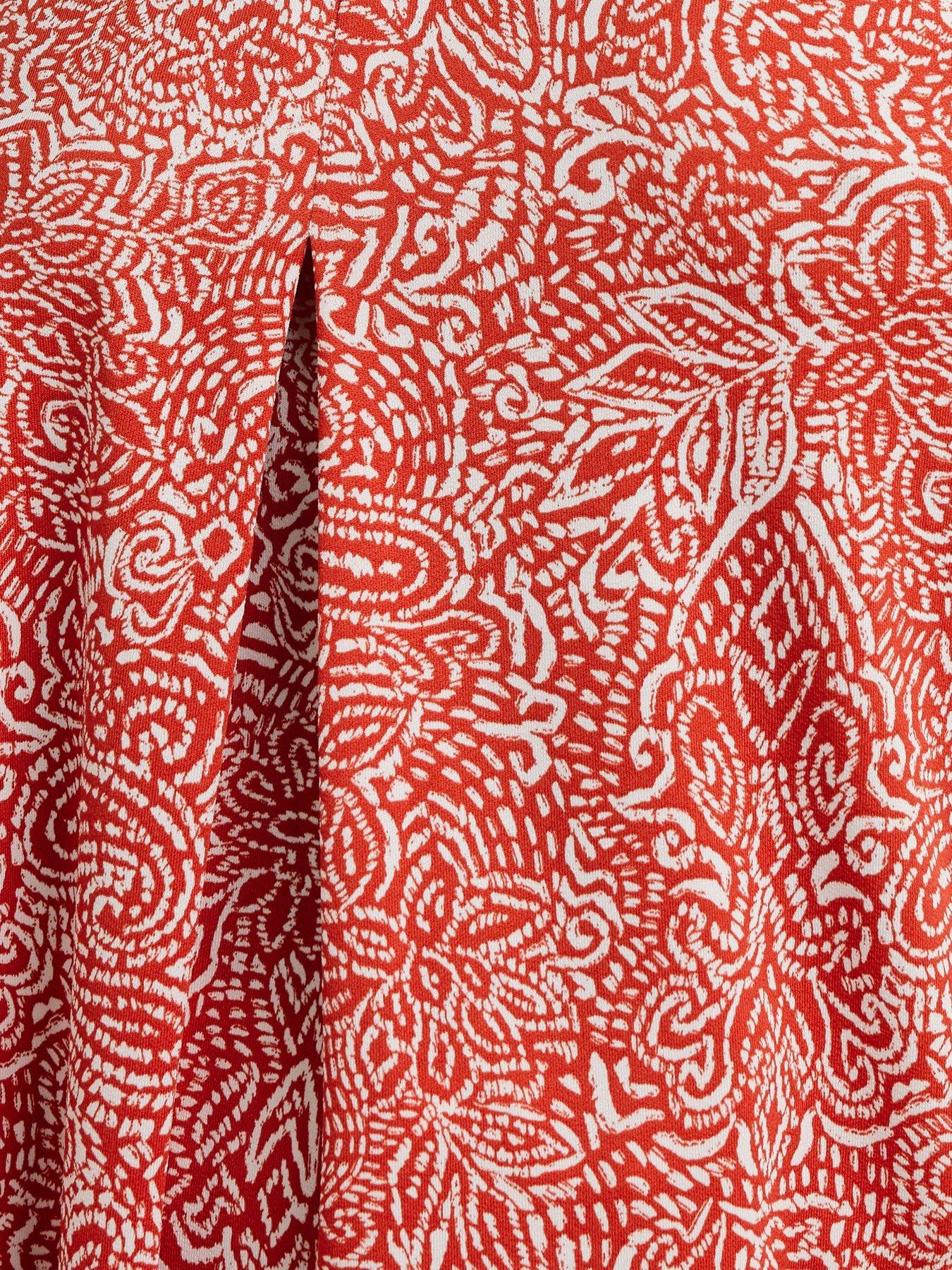  image of yours-curve-pleat-front-crepe-top-orange