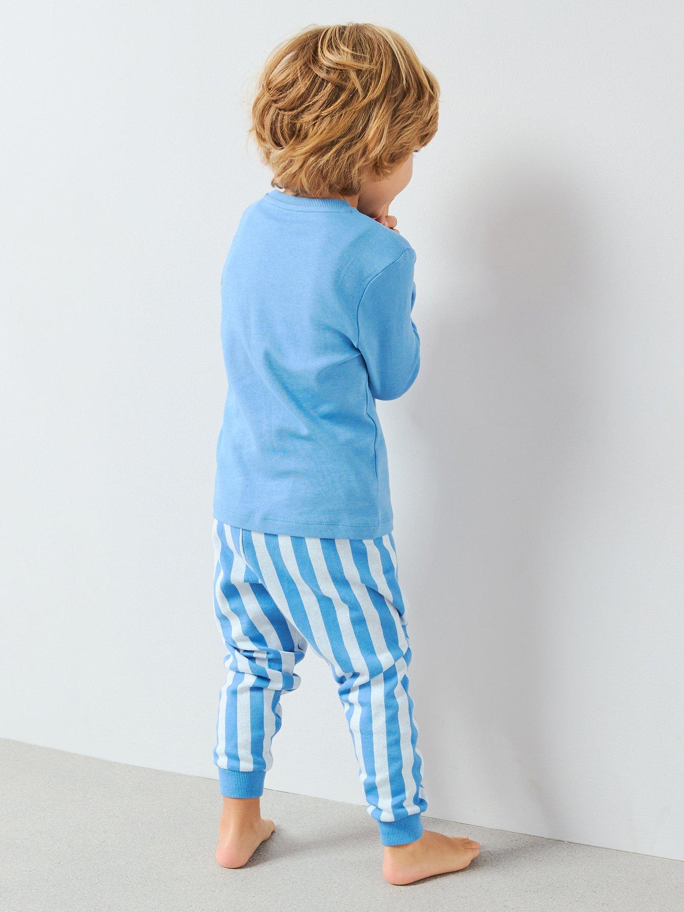  image of the-very-collection-boys-sibling-santa-christmas-pyjama-set-blue