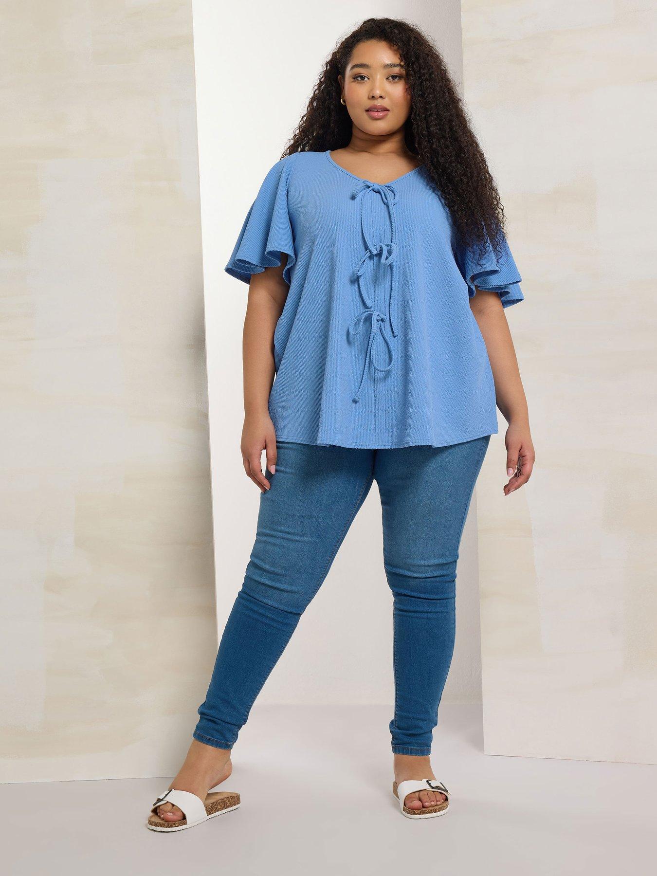 image of yours-curve-bow-front-angel-sleeve-top