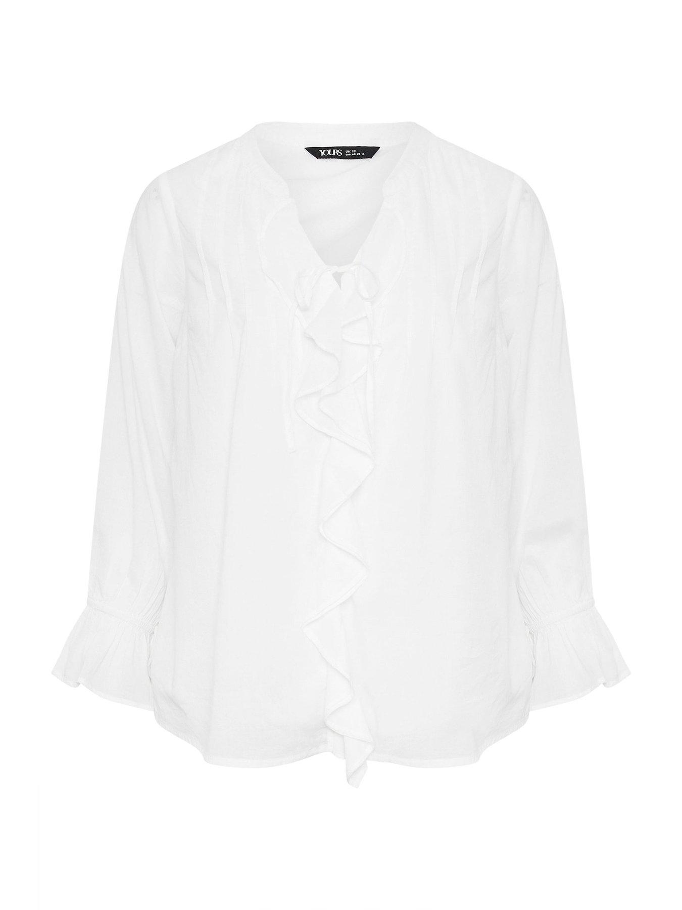  image of yours-curve-ruffle-poet-blouse-white