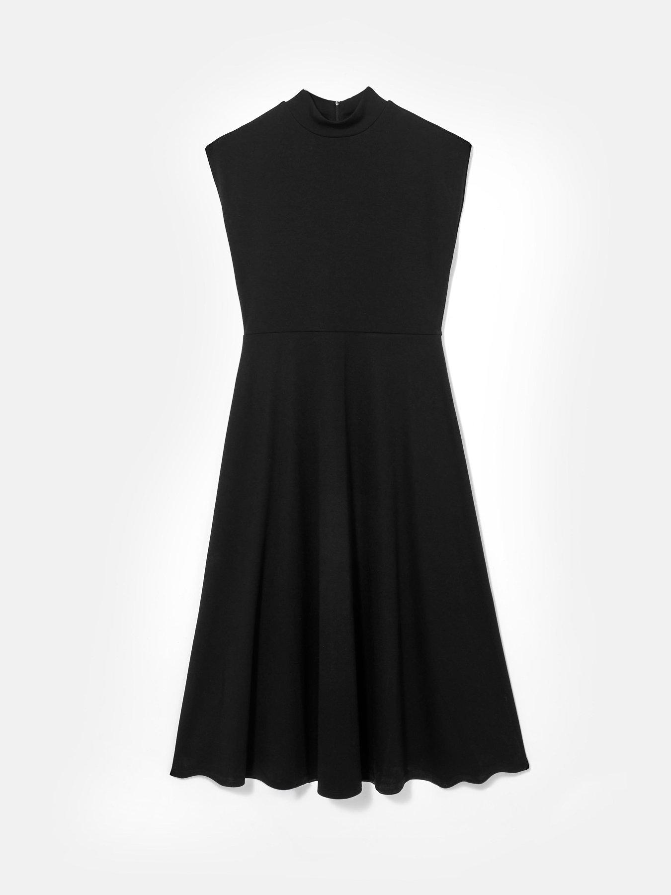  image of mint-velvet-jersey-high-neck-dress-black