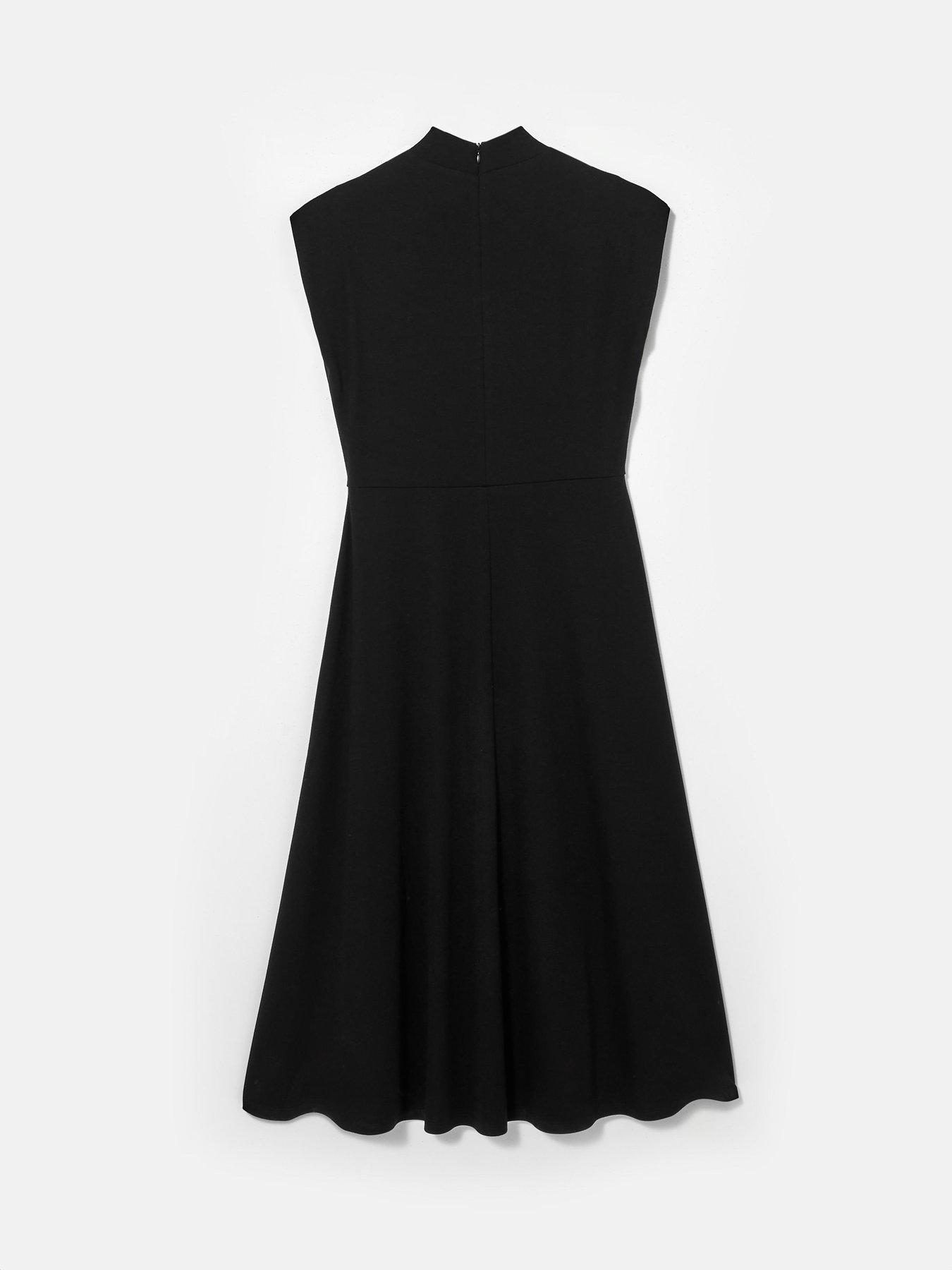  image of mint-velvet-jersey-high-neck-dress-black