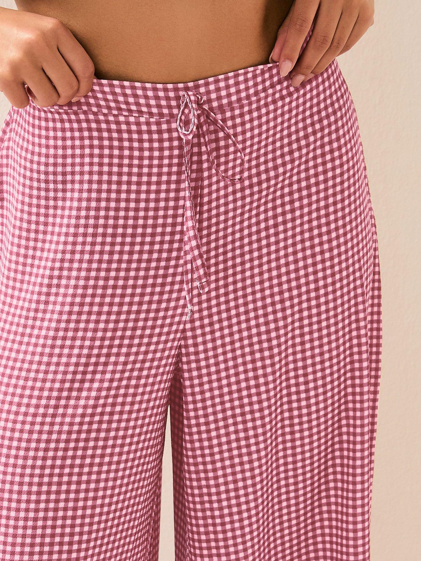  image of pixiegirl-petite-gingham-check-wide-leg-trouser