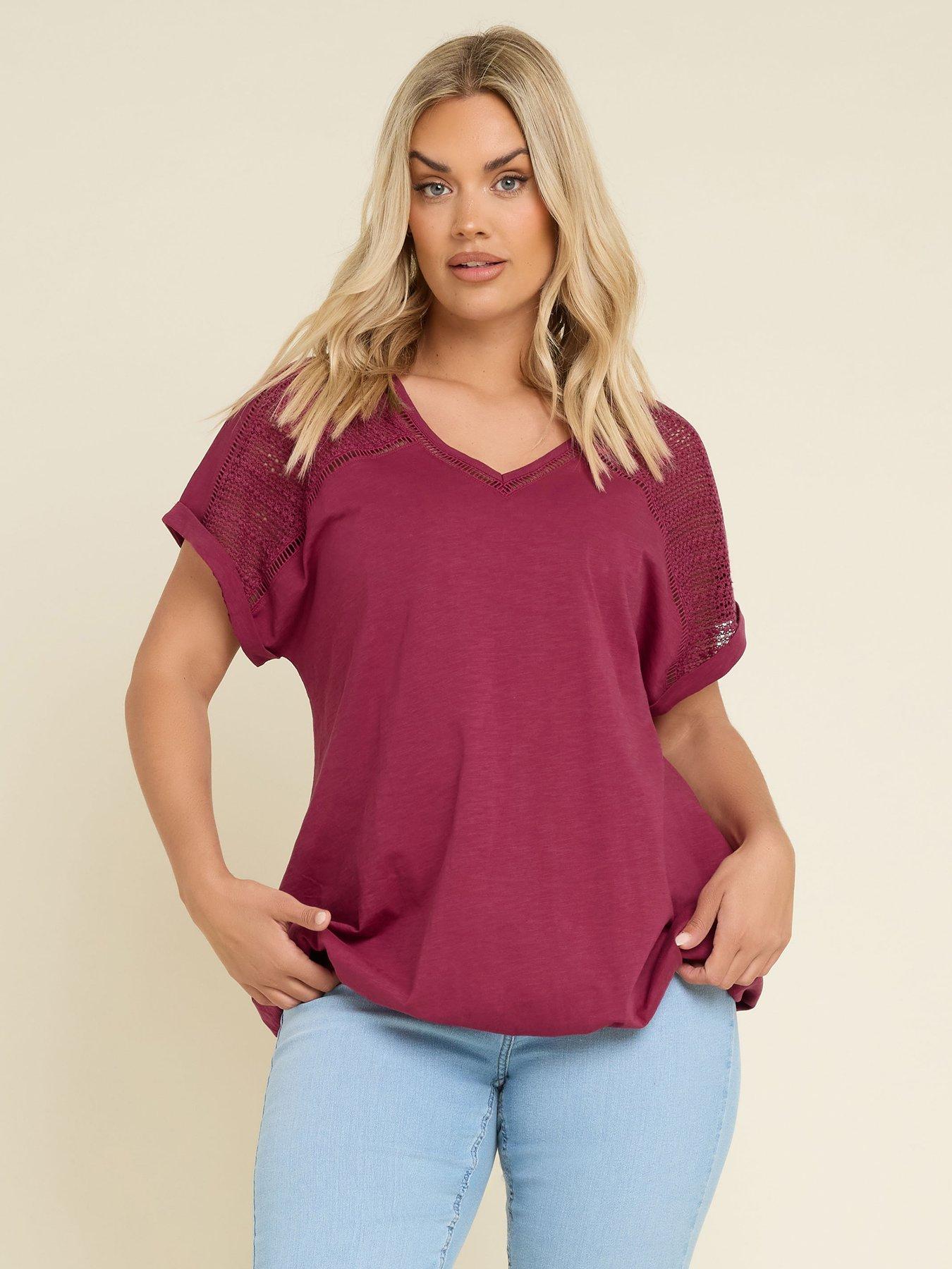 undefined Curve Bubble Hem Crochet Top - Pink
