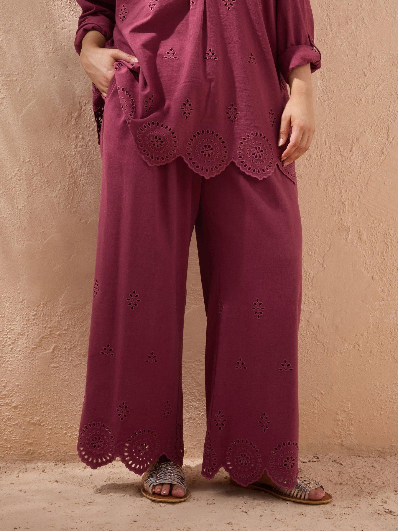 undefined Cutwork Trouser - Red