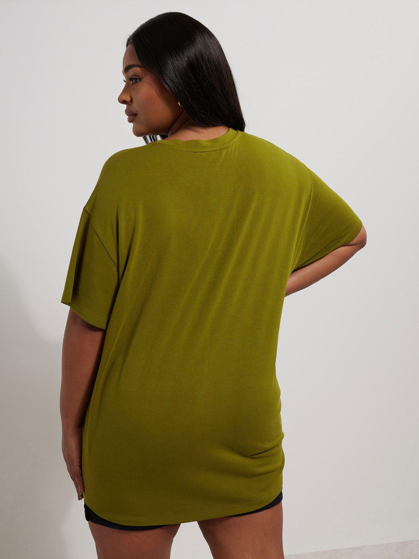  image of yours-curve-boxy-t-shirt-green