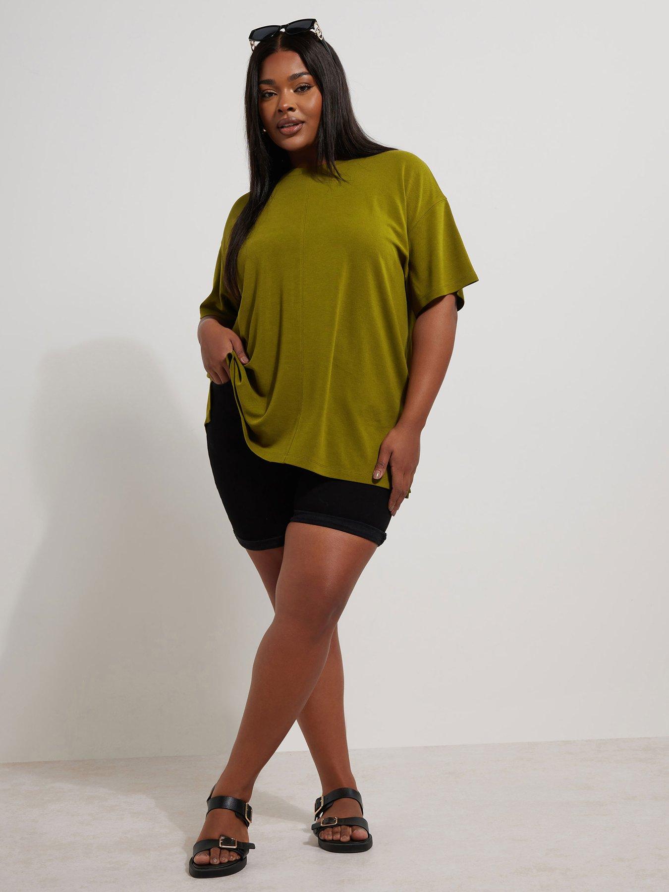  image of yours-curve-boxy-t-shirt-green