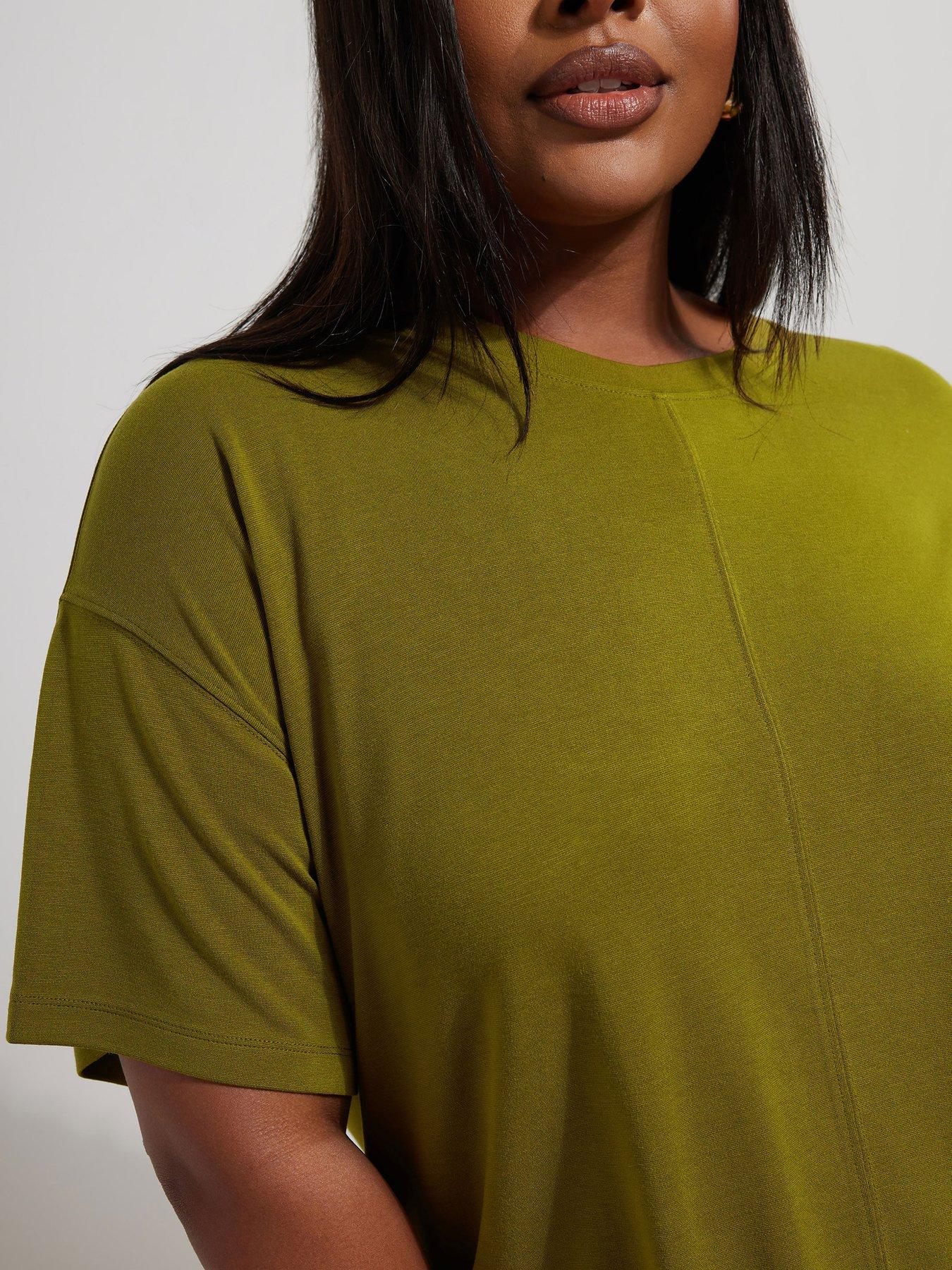  image of yours-curve-boxy-t-shirt-green