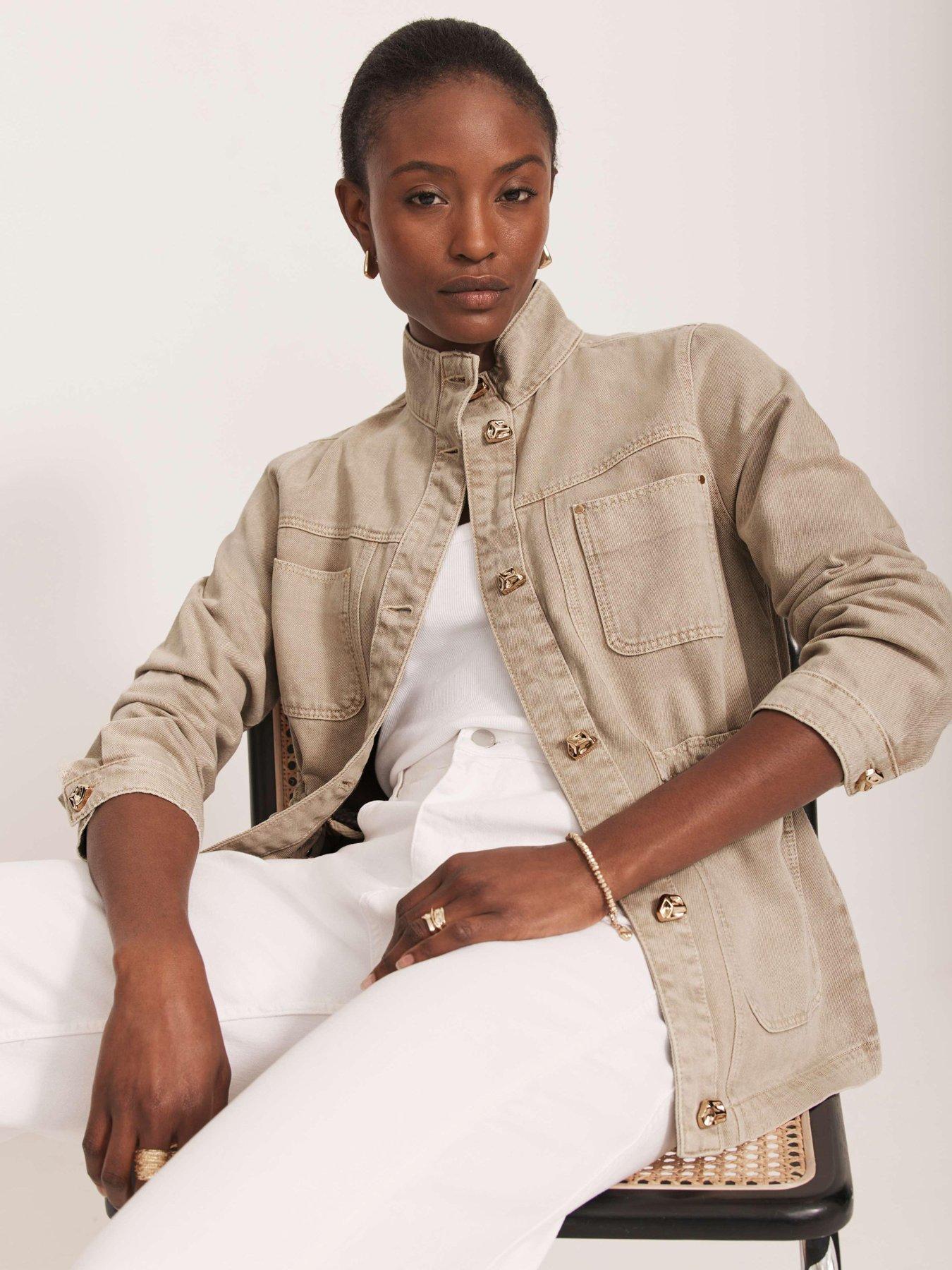 undefined Neutral Washed Utility Jacket - White