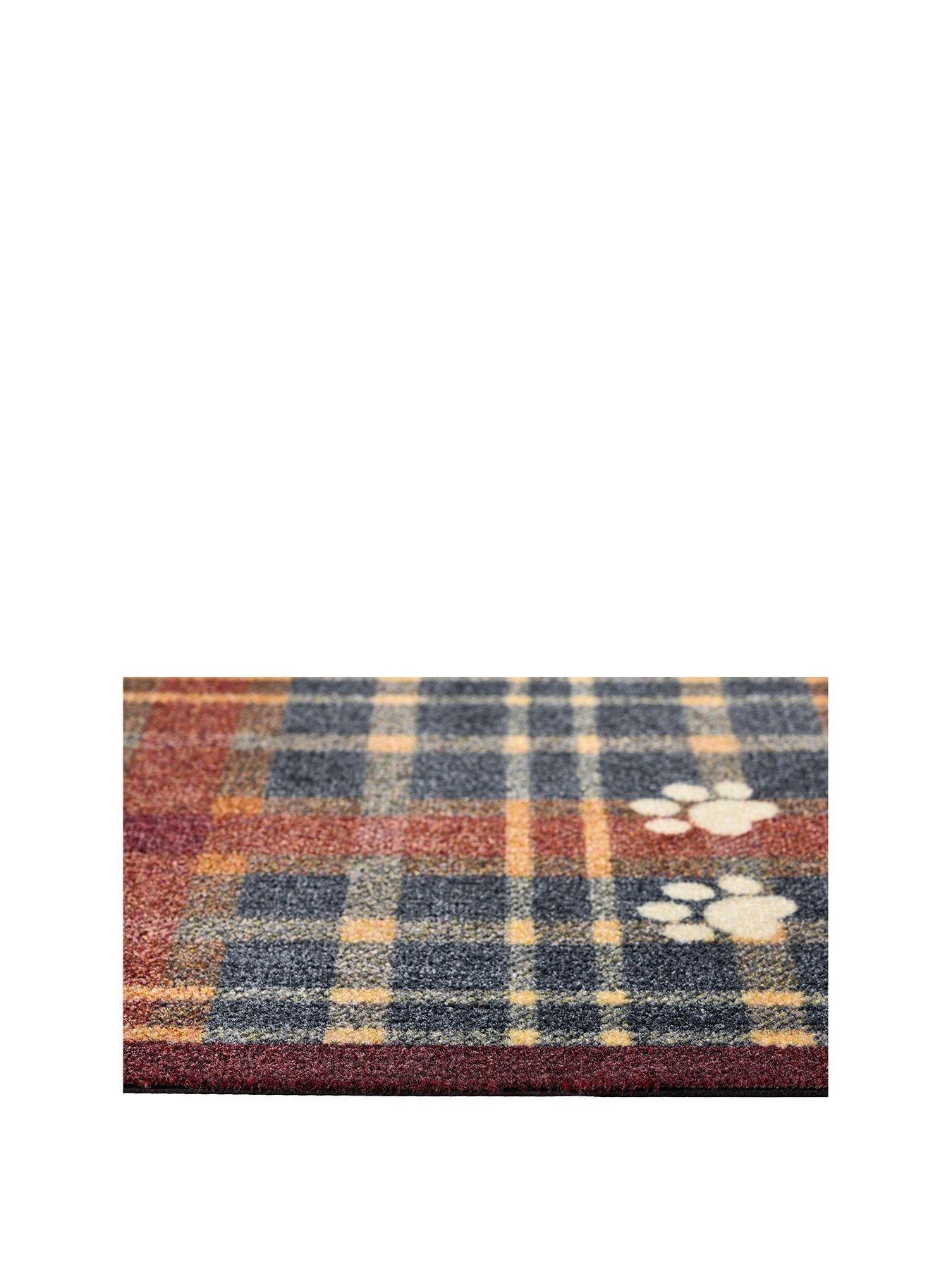 Image 2 of 3 of Very Home Plaid Paws Doormat - Multi