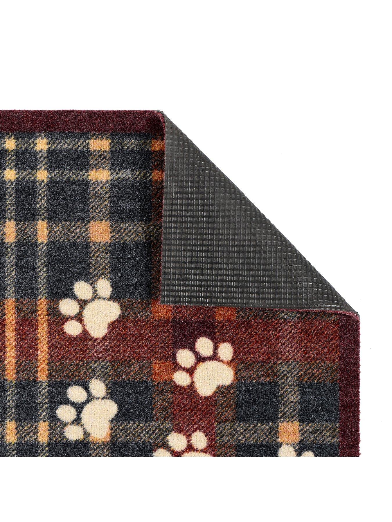 Image 3 of 3 of Very Home Plaid Paws Doormat - Multi