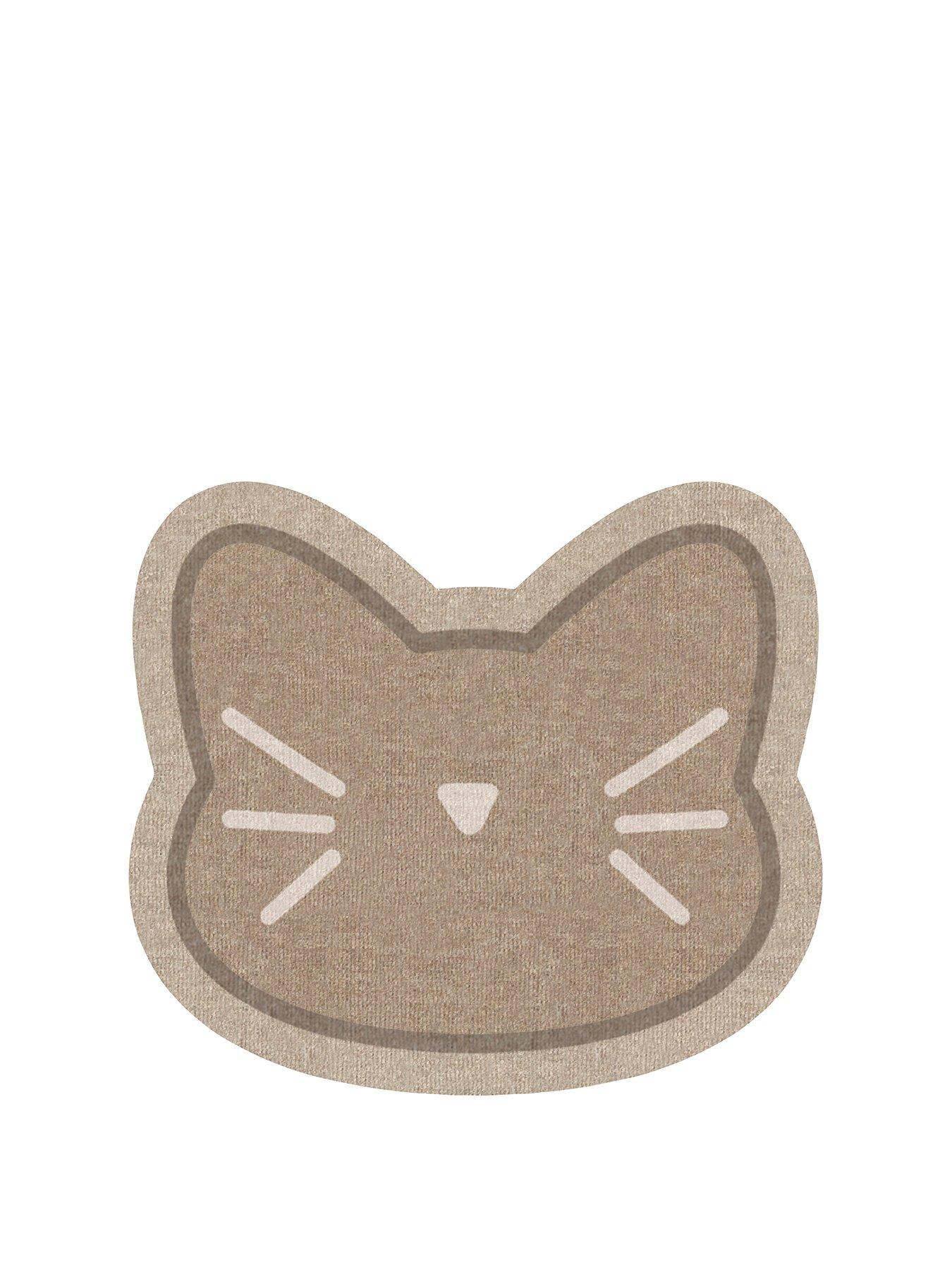  image of the-very-collection-cat-face-shaped-mat-beige