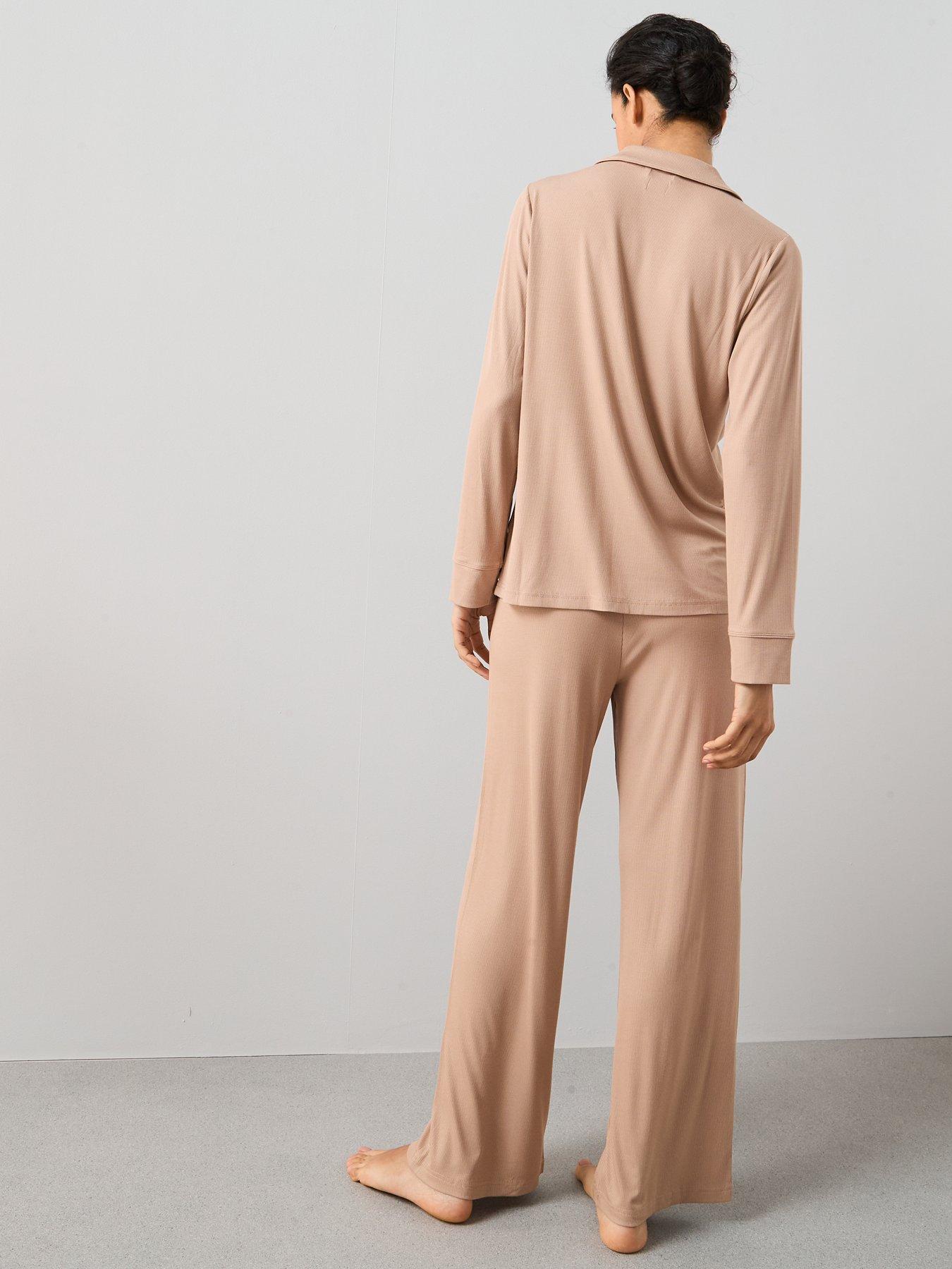 Image 2 of 5 of The Very Collection Rib Soft Touch Revere Pj Set - Brown