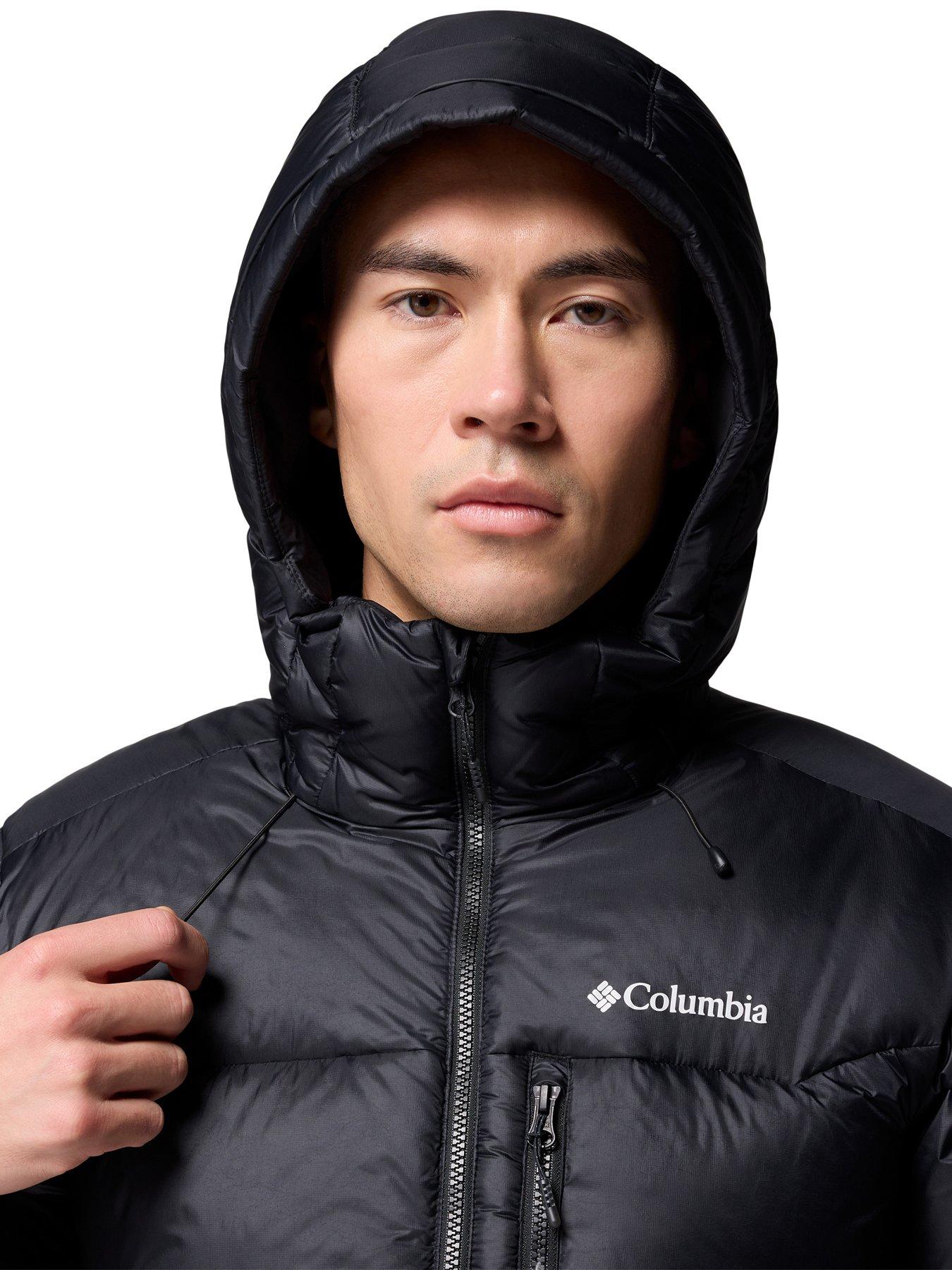 image of columbia-mens-cloudview-down-hooded-jacket-black