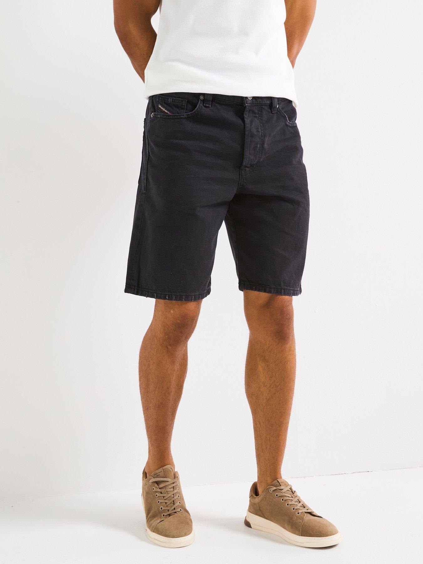 diesel-regular-fit-denim-shorts-black