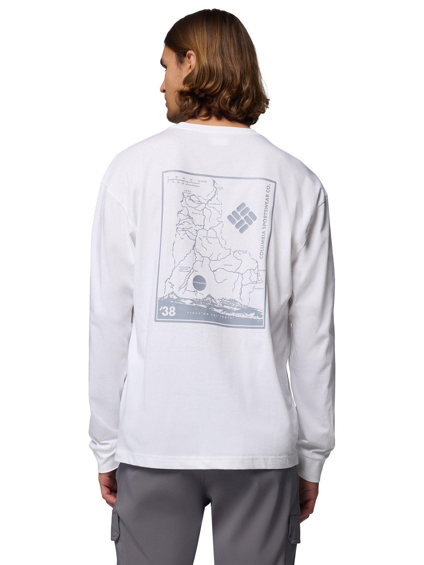Columbia Men's Black Butte Long Sleeve Graphic Tee - White