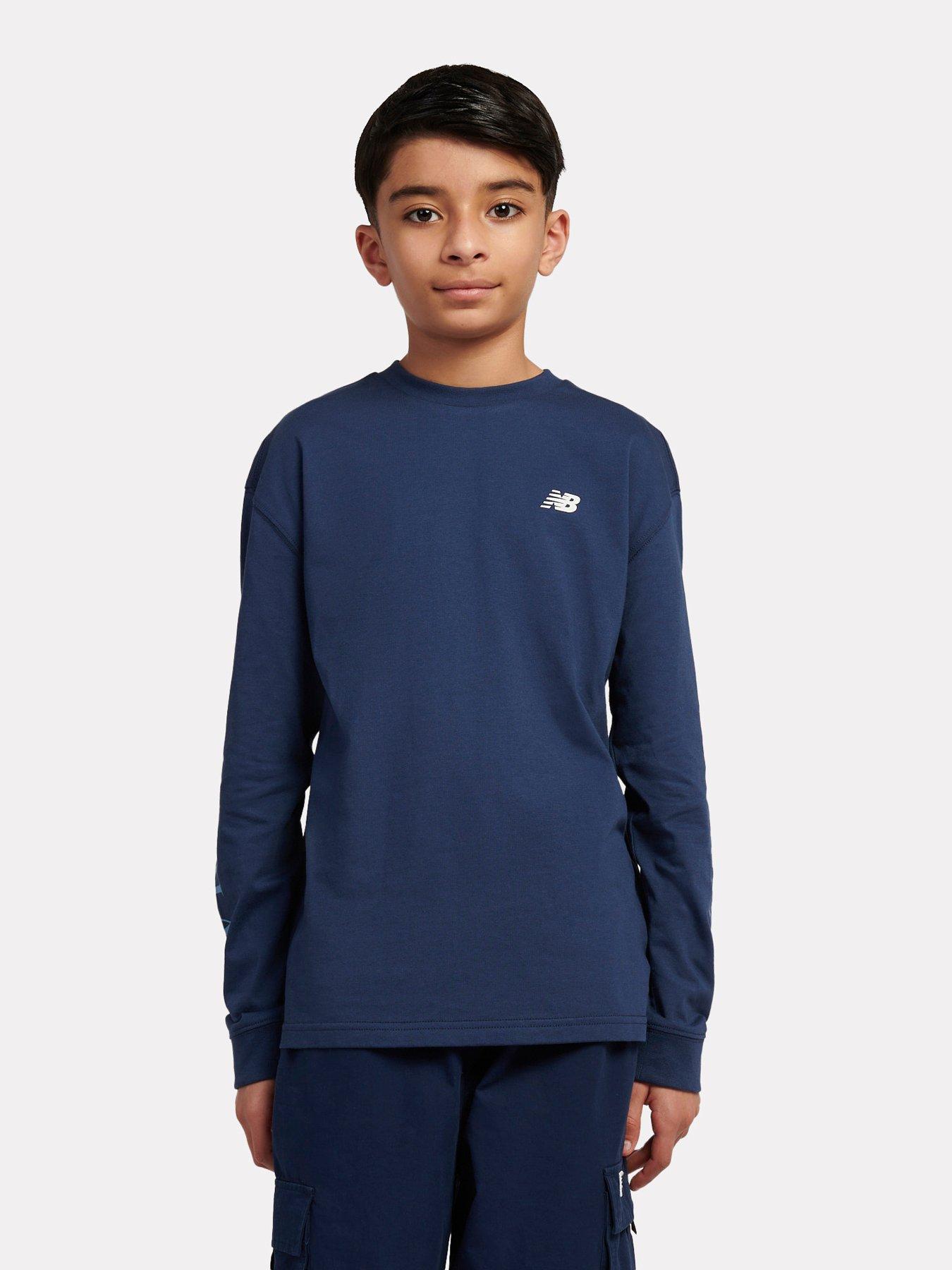  image of new-balance-junior-boys-athletics-inc-graphic-long-sleeve-t-shirt-navy
