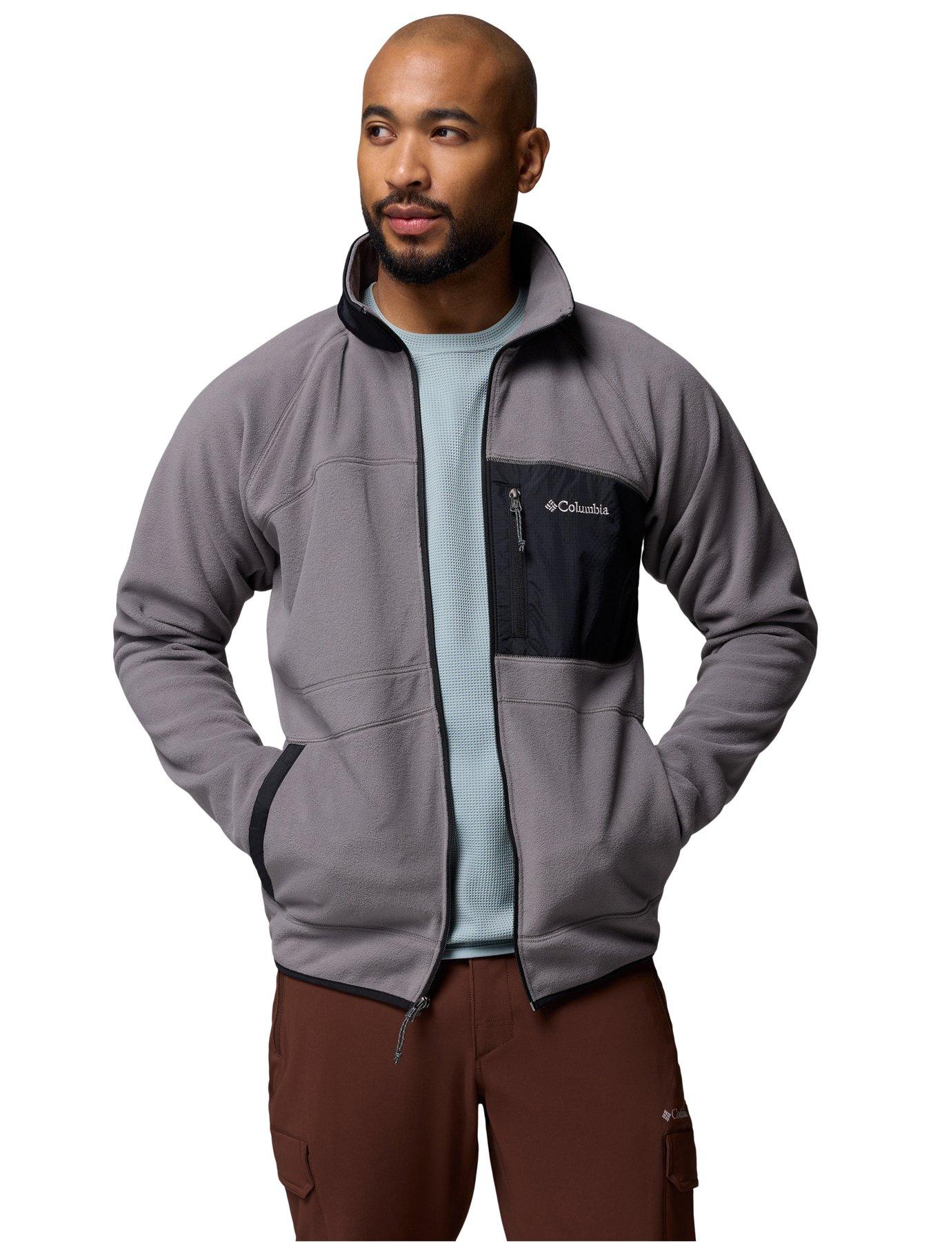  image of columbia-mens-fast-trek-overlay-full-zip-fleece-grey